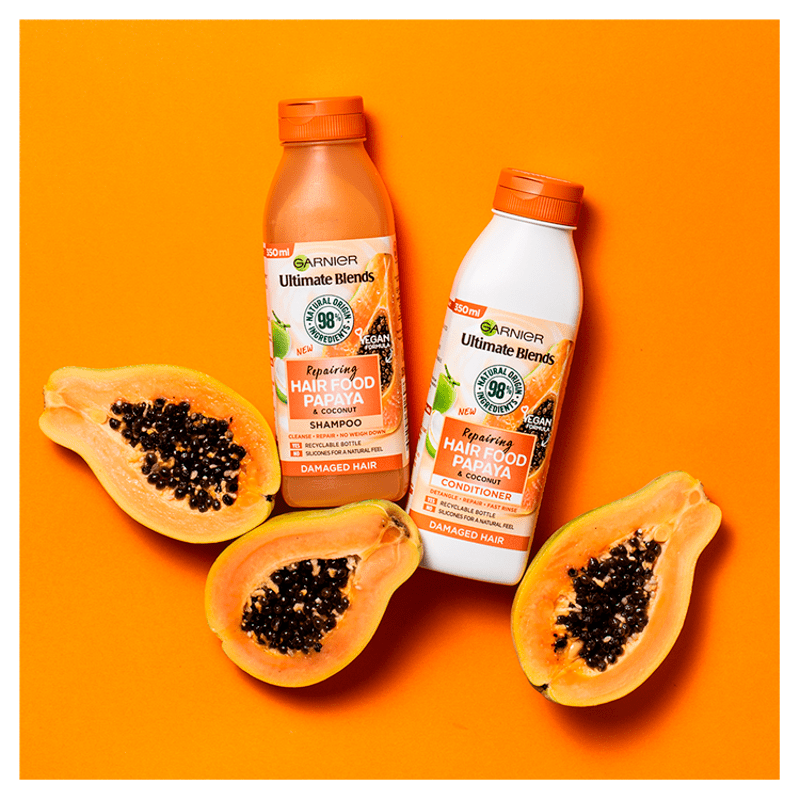 Garnier Ultimate Blends Repairing Hair Food Papaya Shampoo - 350ml 3 Shaws Department Stores