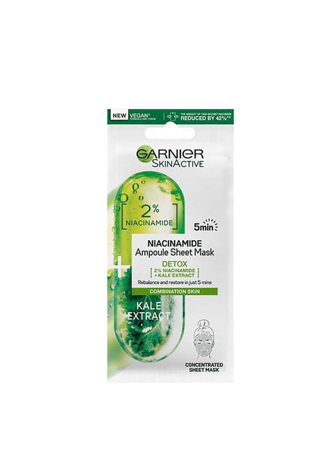 Garnier Skinactive Niacinamide Detox Ampoule Sheet Mask Kale 15g 1 Shaws Department Stores