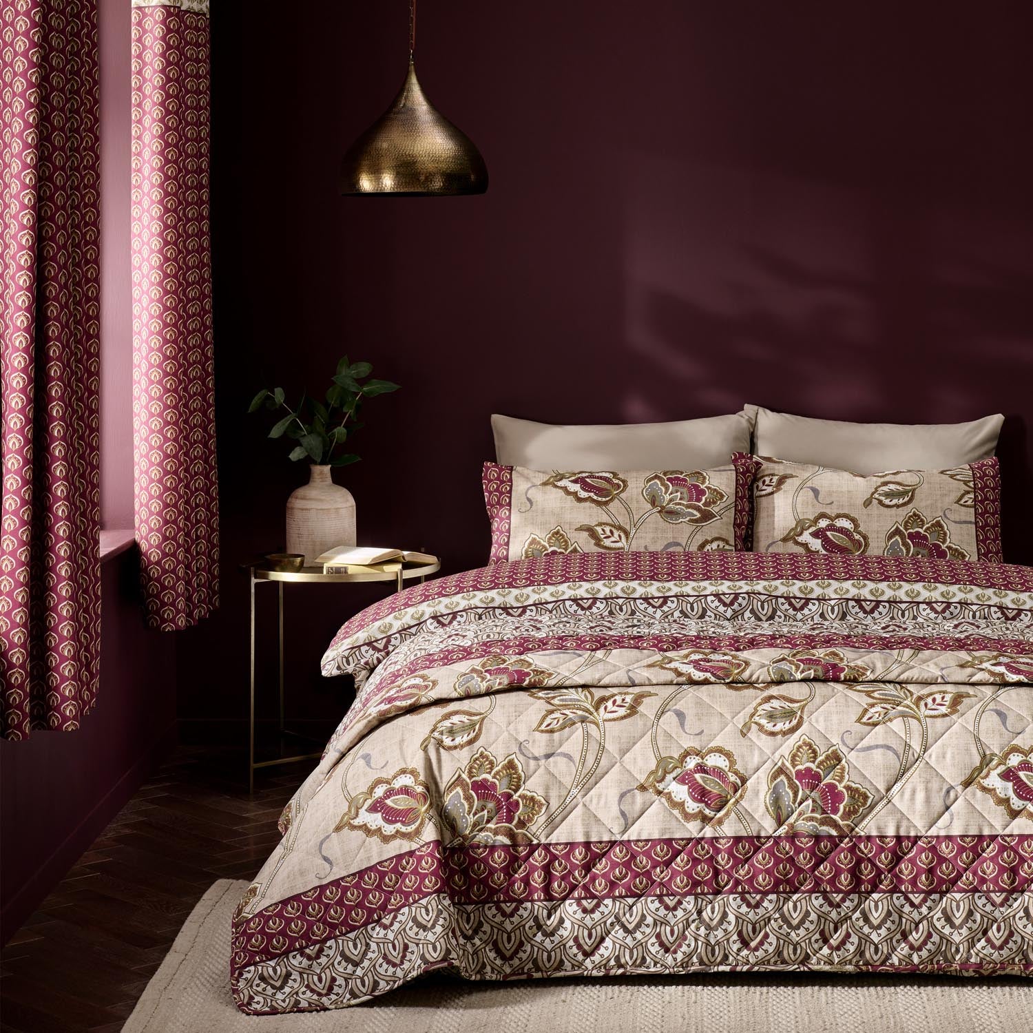The Home Collection Kashmir Bedspread - Red 1 Shaws Department Stores
