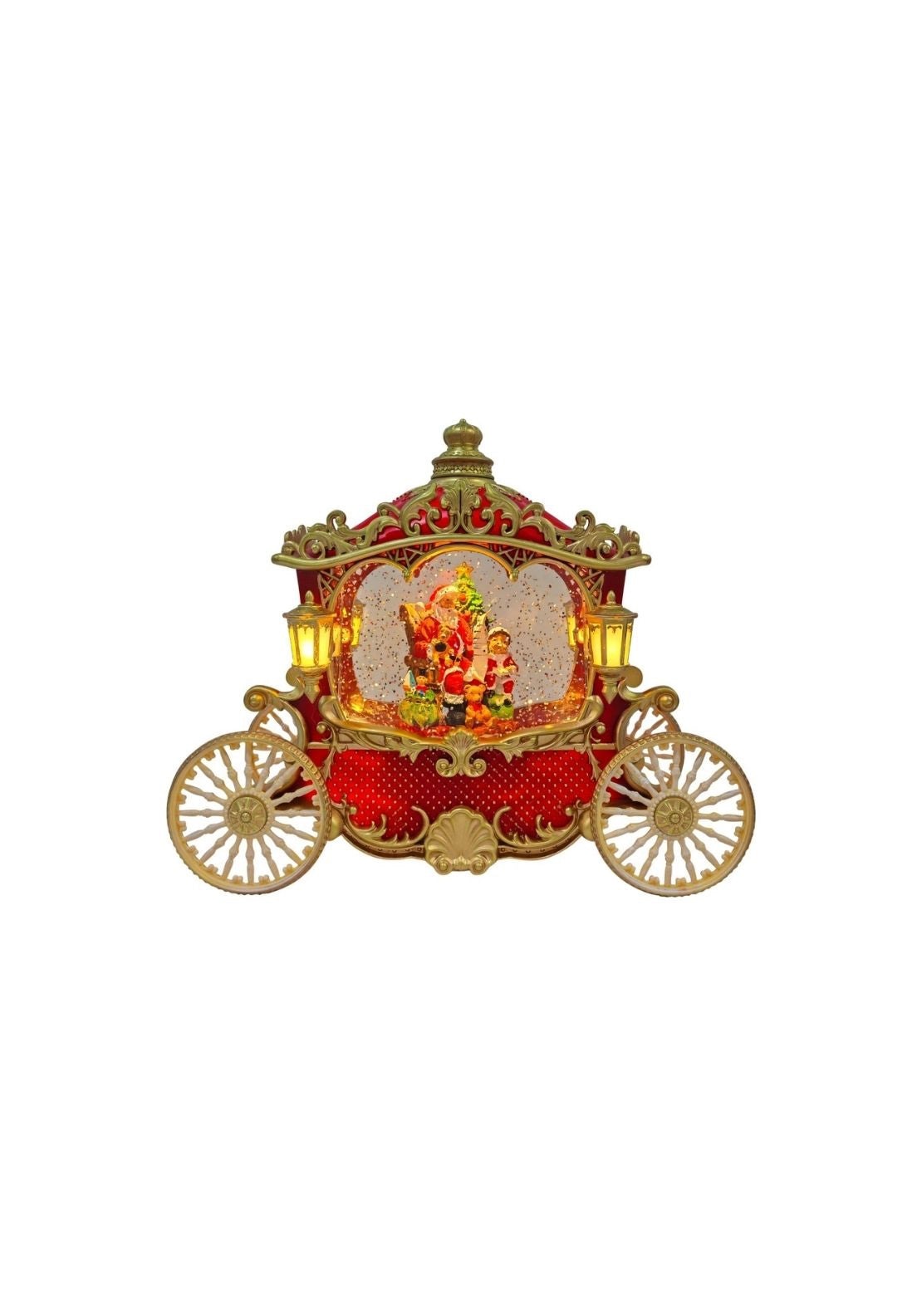 Santa Carriage Spinner Decoration - Multi