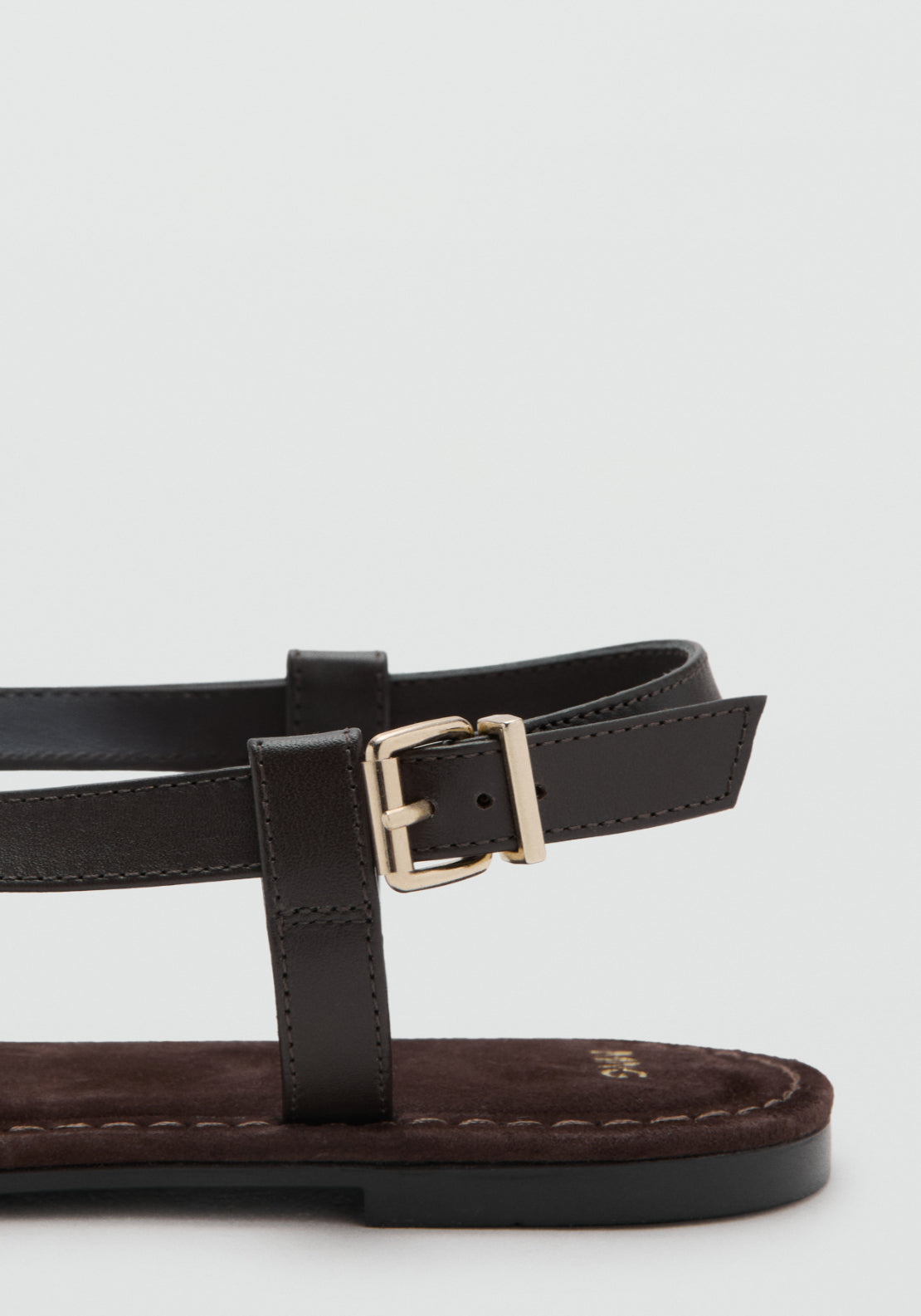 Cross-Strap Leather Sandals - Brown