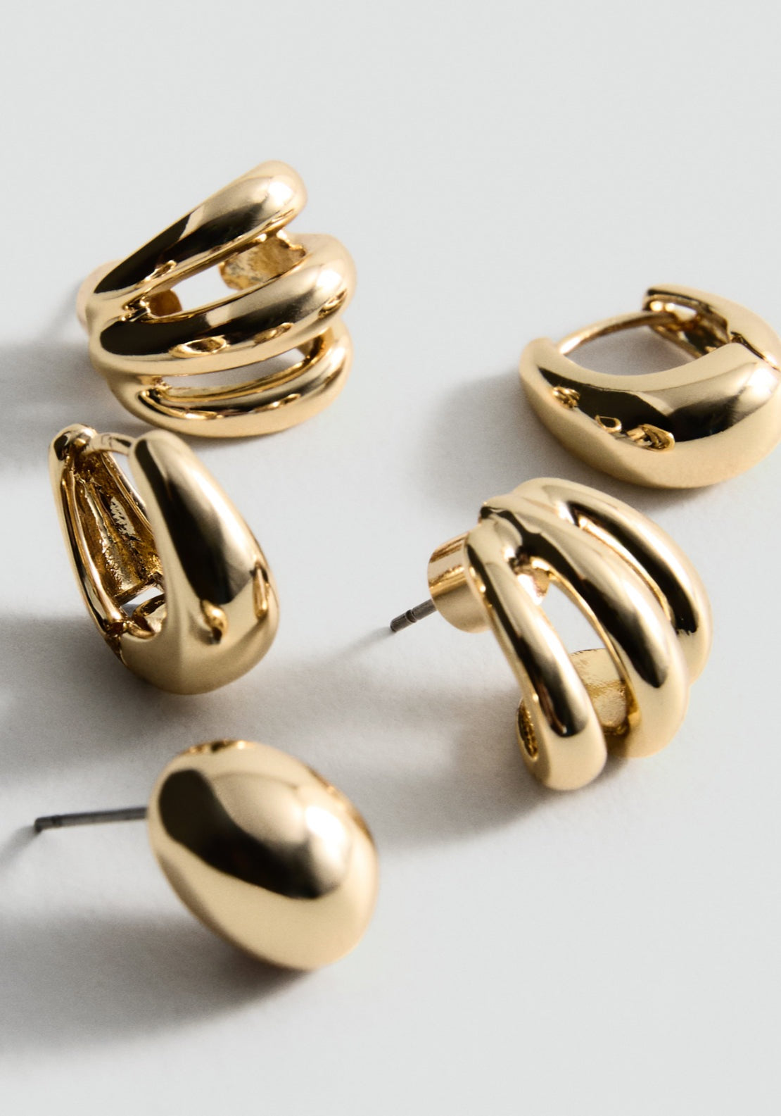 Mango Combined Earrings Set Of 3 - Gold 2 Shaws Department Stores