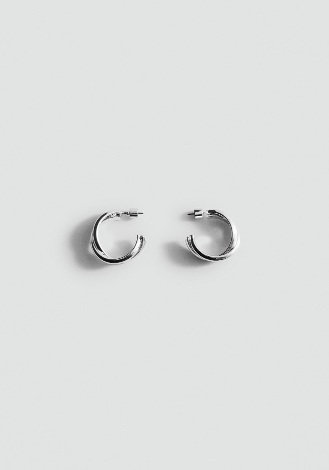 Interlinked Hoop Earrings - Silver