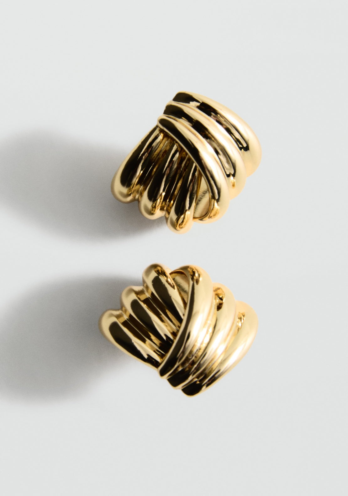 Mango Crossover Knot Earrings - Gold 2 Shaws Department Stores