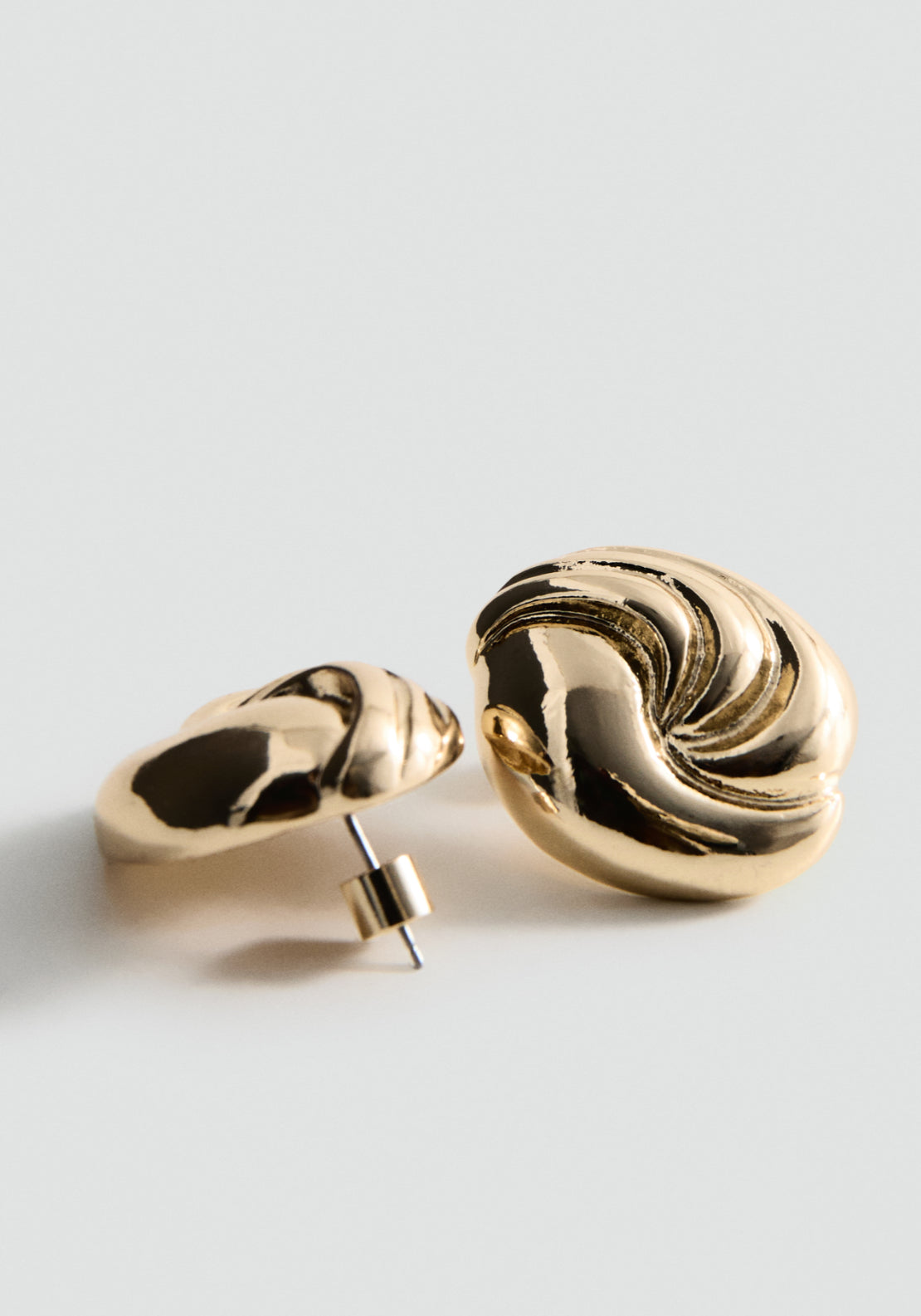 Textured Relief Earrings - Gold