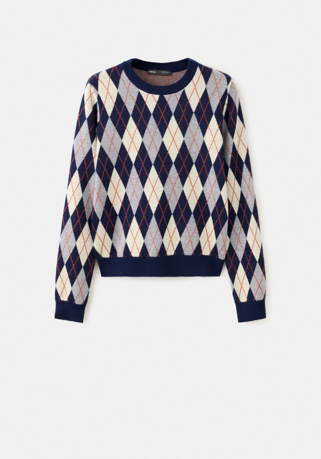 Fine Knit Crew Neck Sweater - Blue