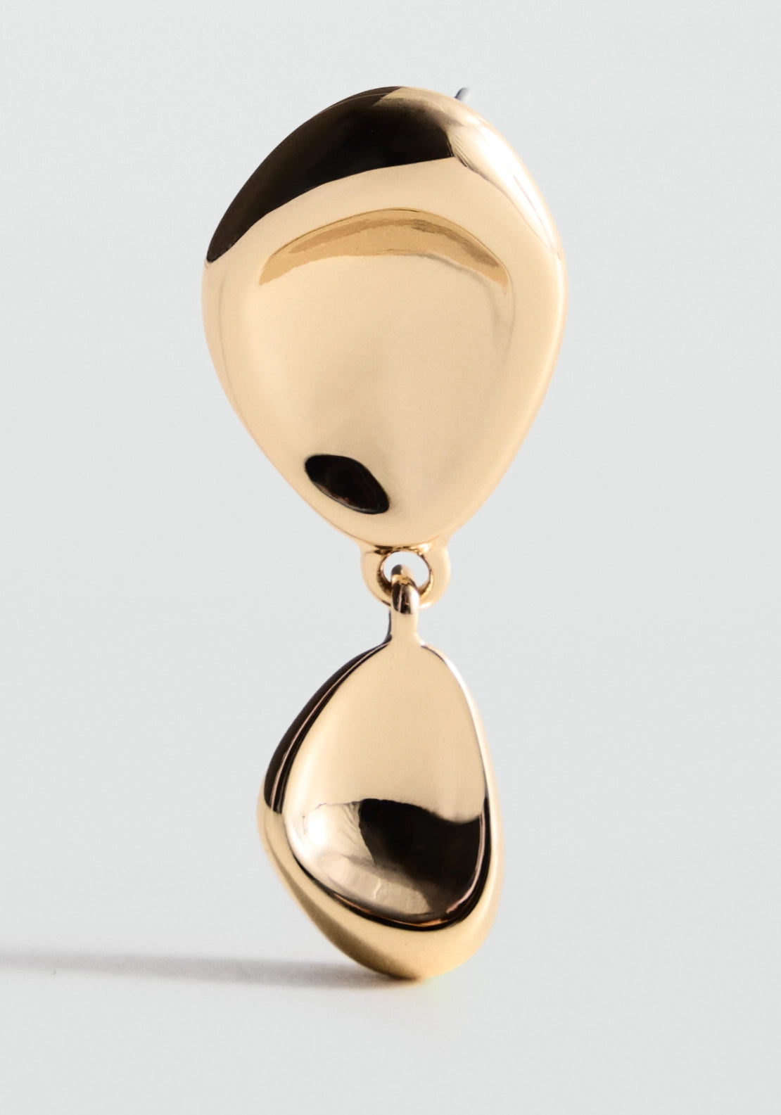 Textured Embossed Pendant Earrings - Gold
