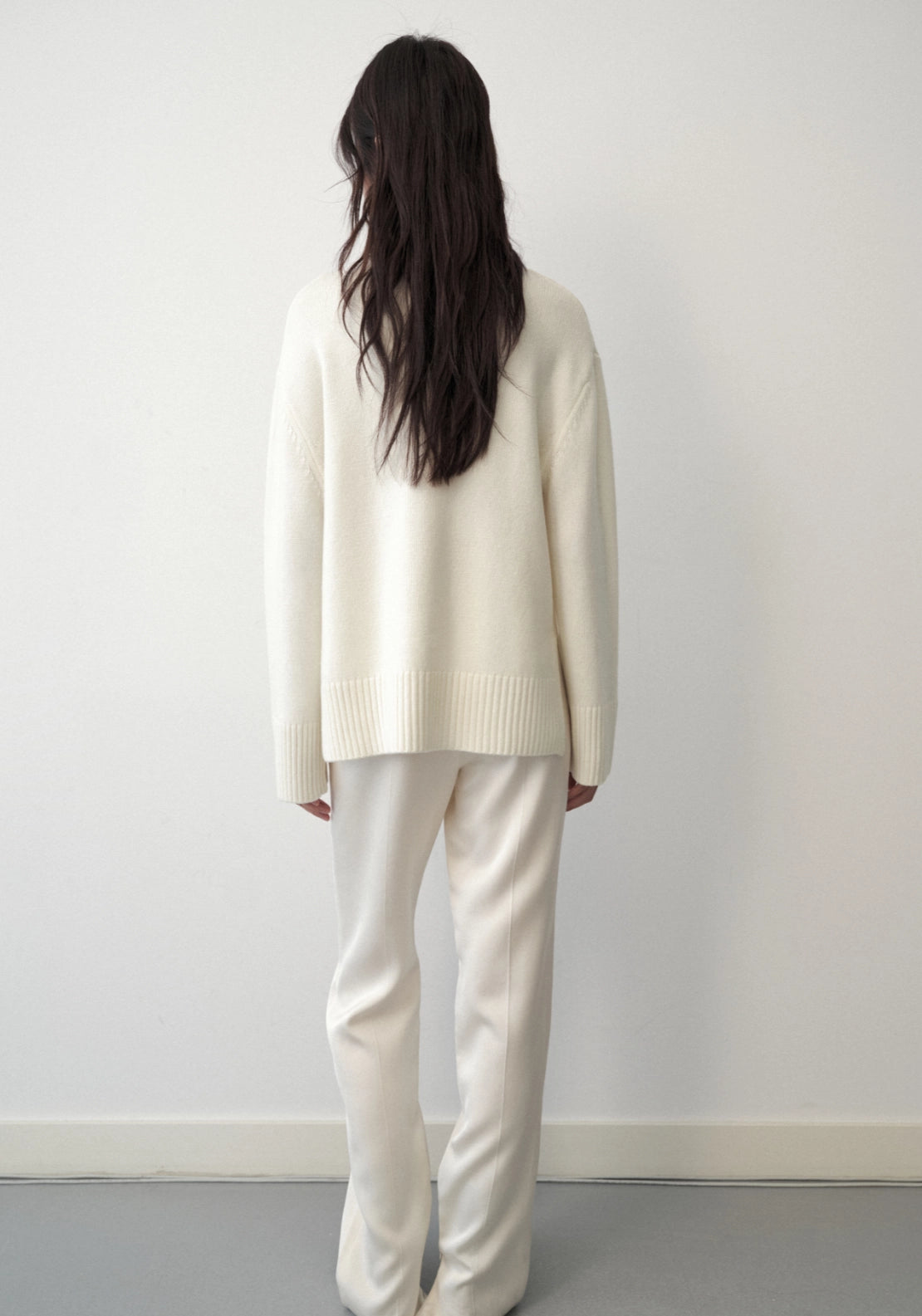 Turtleneck Wool Sweater - White
