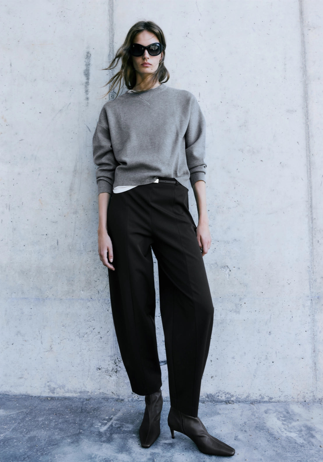Knit Crew Neck Sweater - Grey