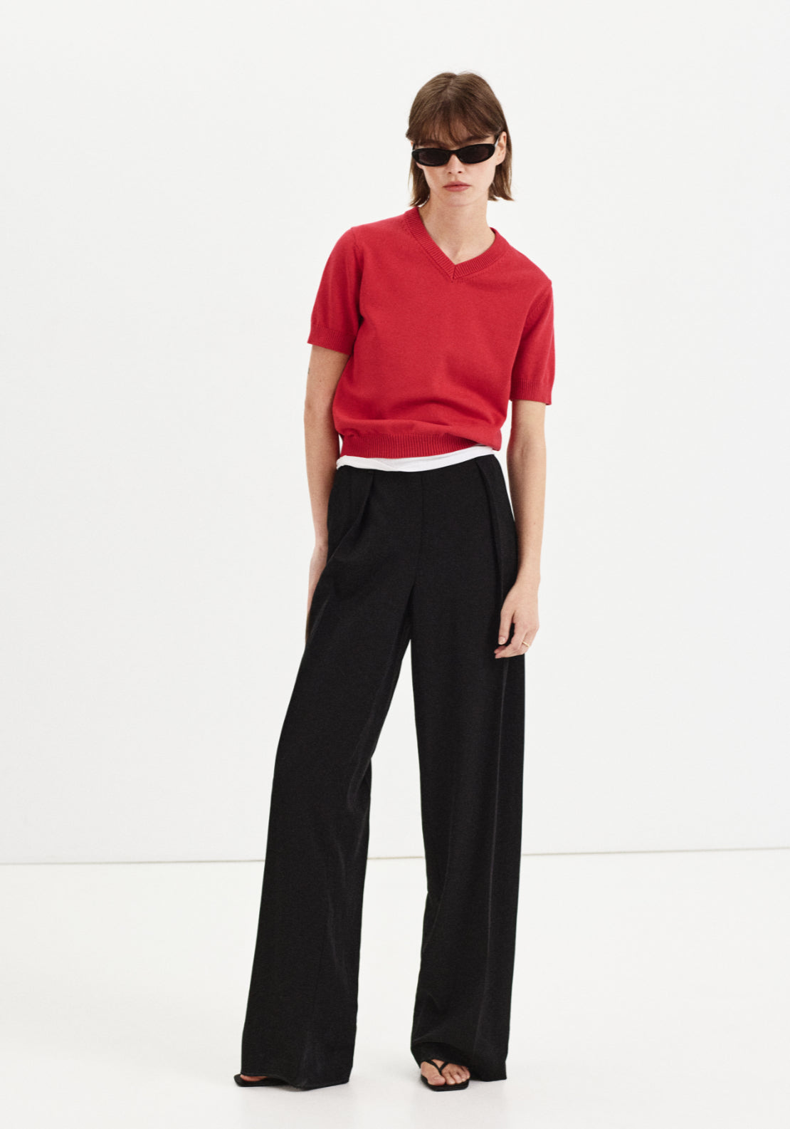 100% Cotton Fine Knitted Sweater - Red