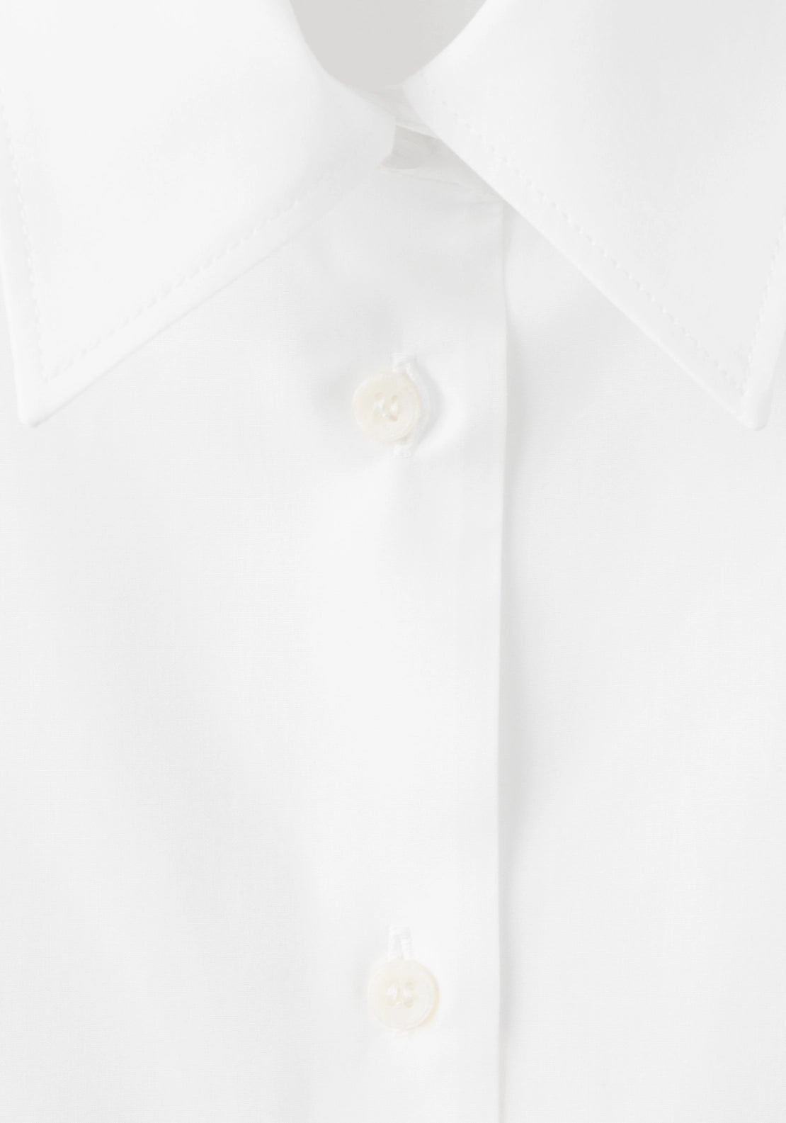 Cotton And Lyocell Blend Straight Shirt - White