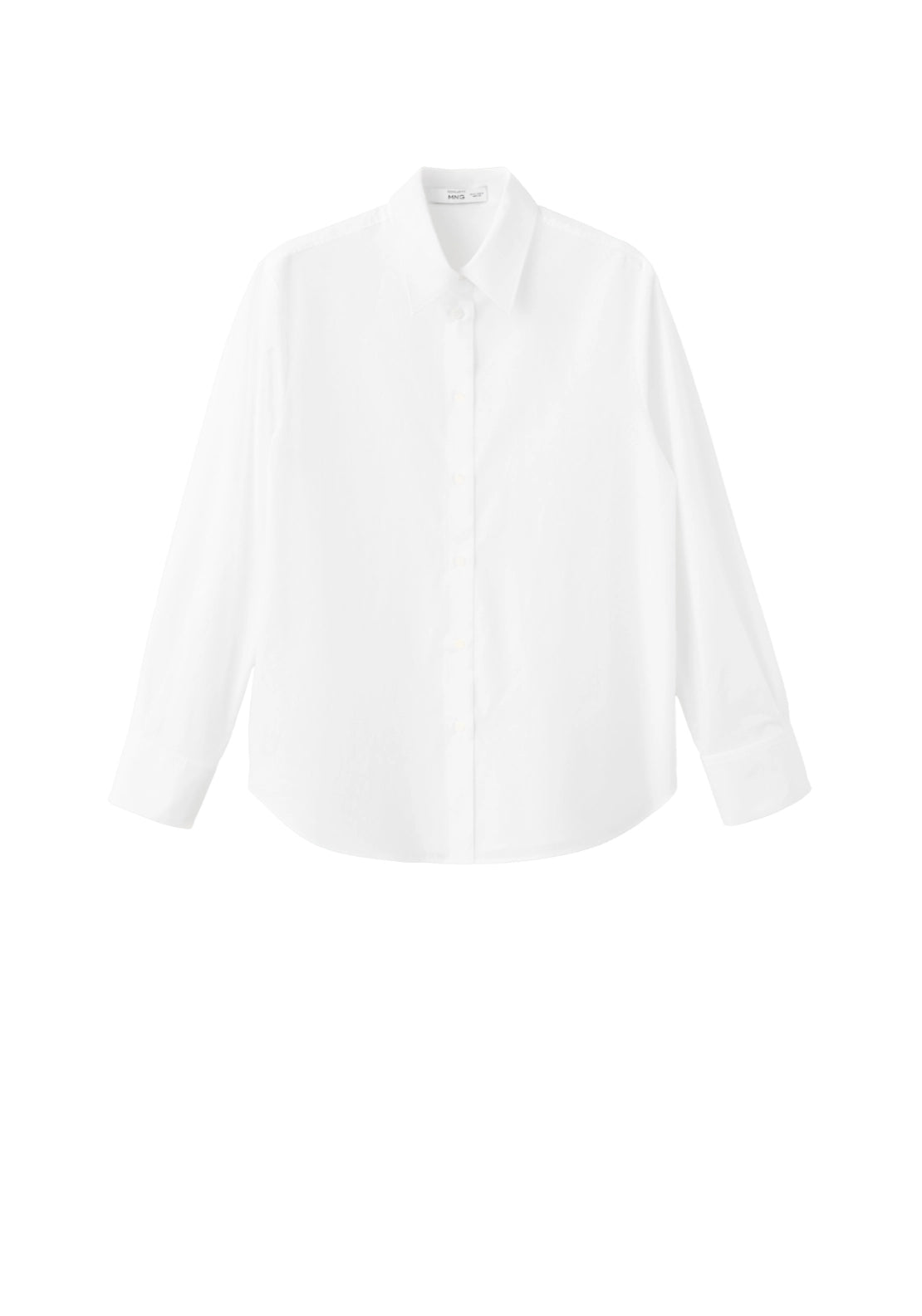 Cotton And Lyocell Blend Straight Shirt - White
