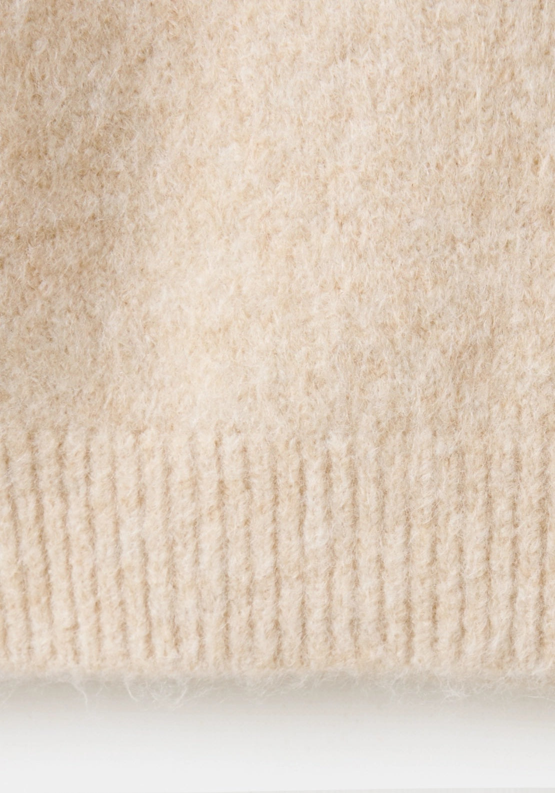 Knitted Sweater With Crew Neck - Beige