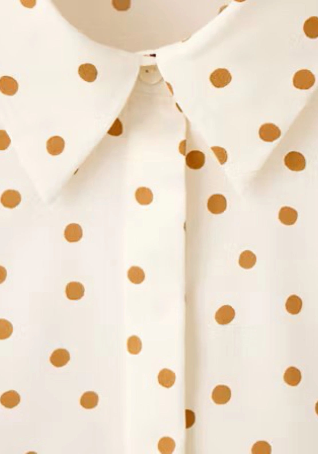 Mango Printed Straight Shirt - Beige 4 Shaws Department Stores