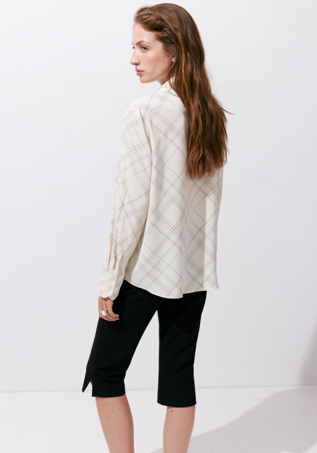 Printed Straight Shirt - White