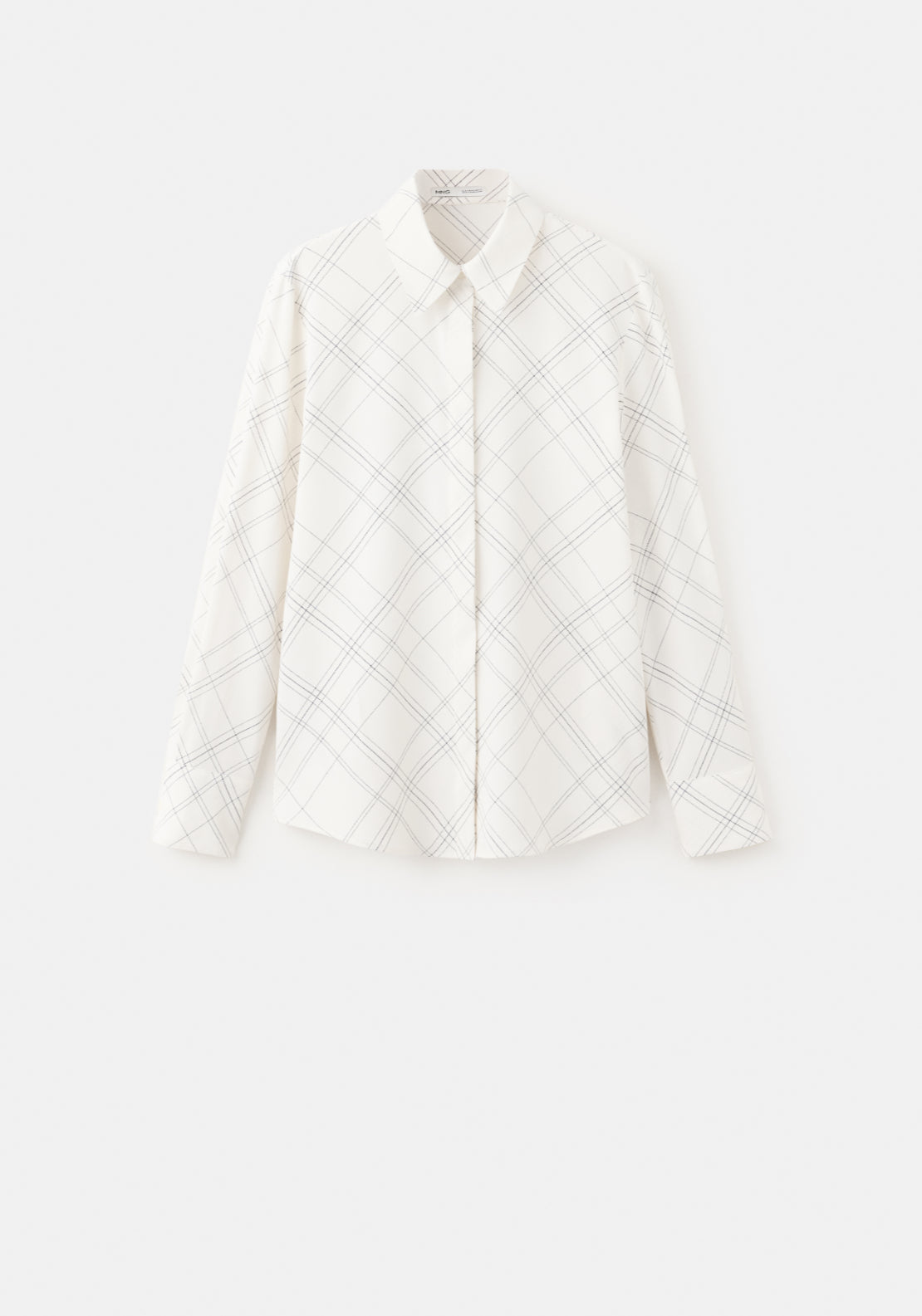 Printed Straight Shirt - White