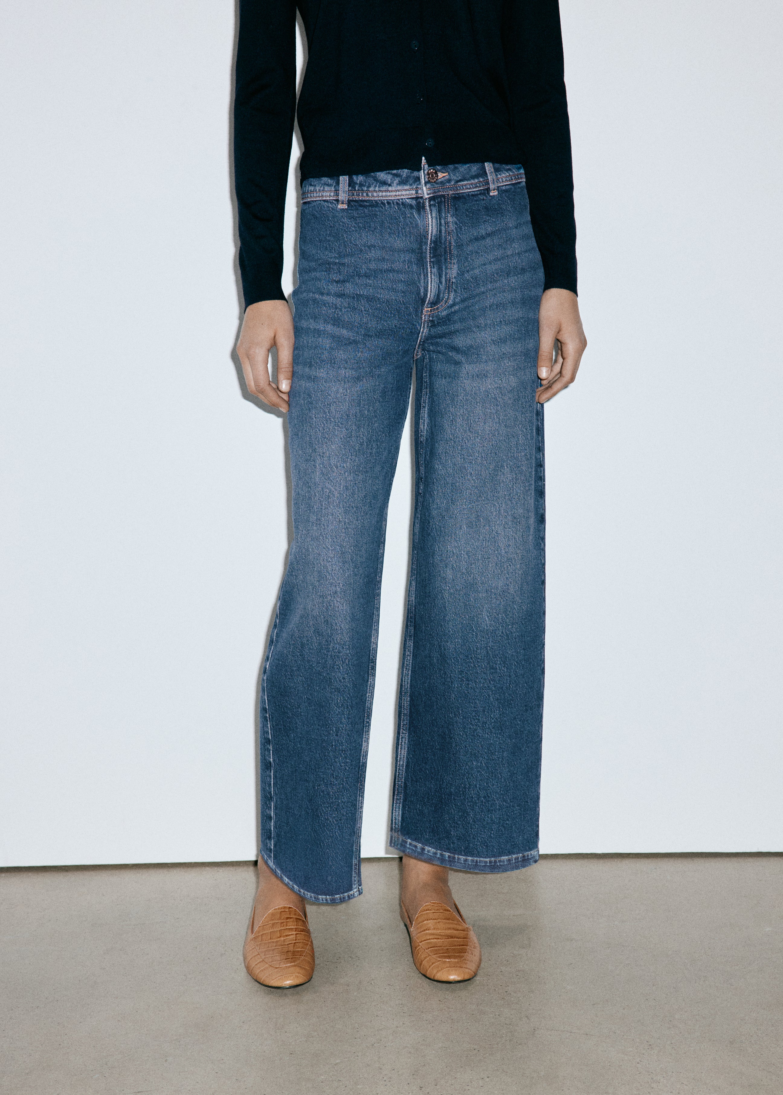 Catherin High Rise Wide-Leg Culotte Jeans - Denim Blue