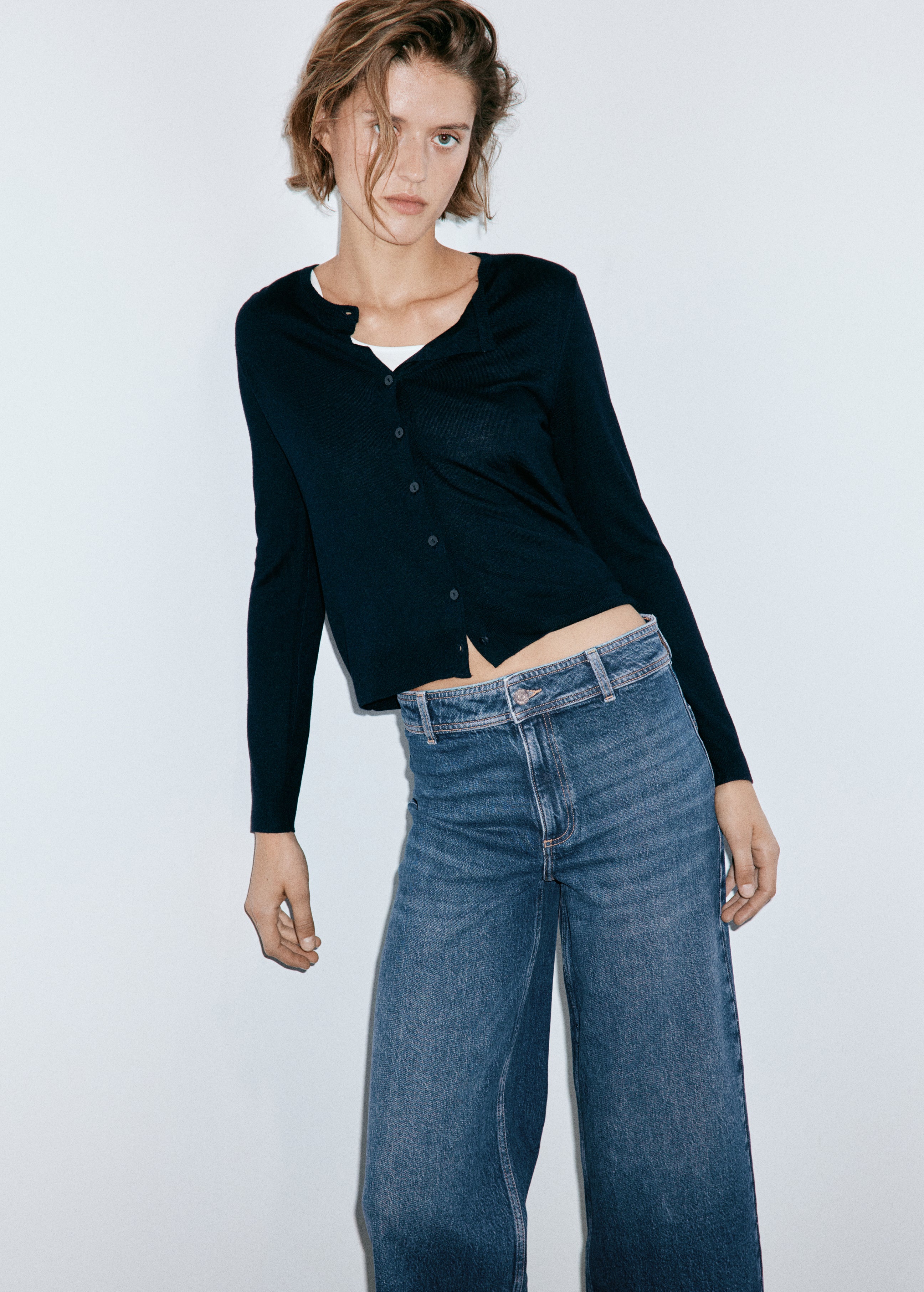 Catherin High Rise Wide-Leg Culotte Jeans - Denim Blue