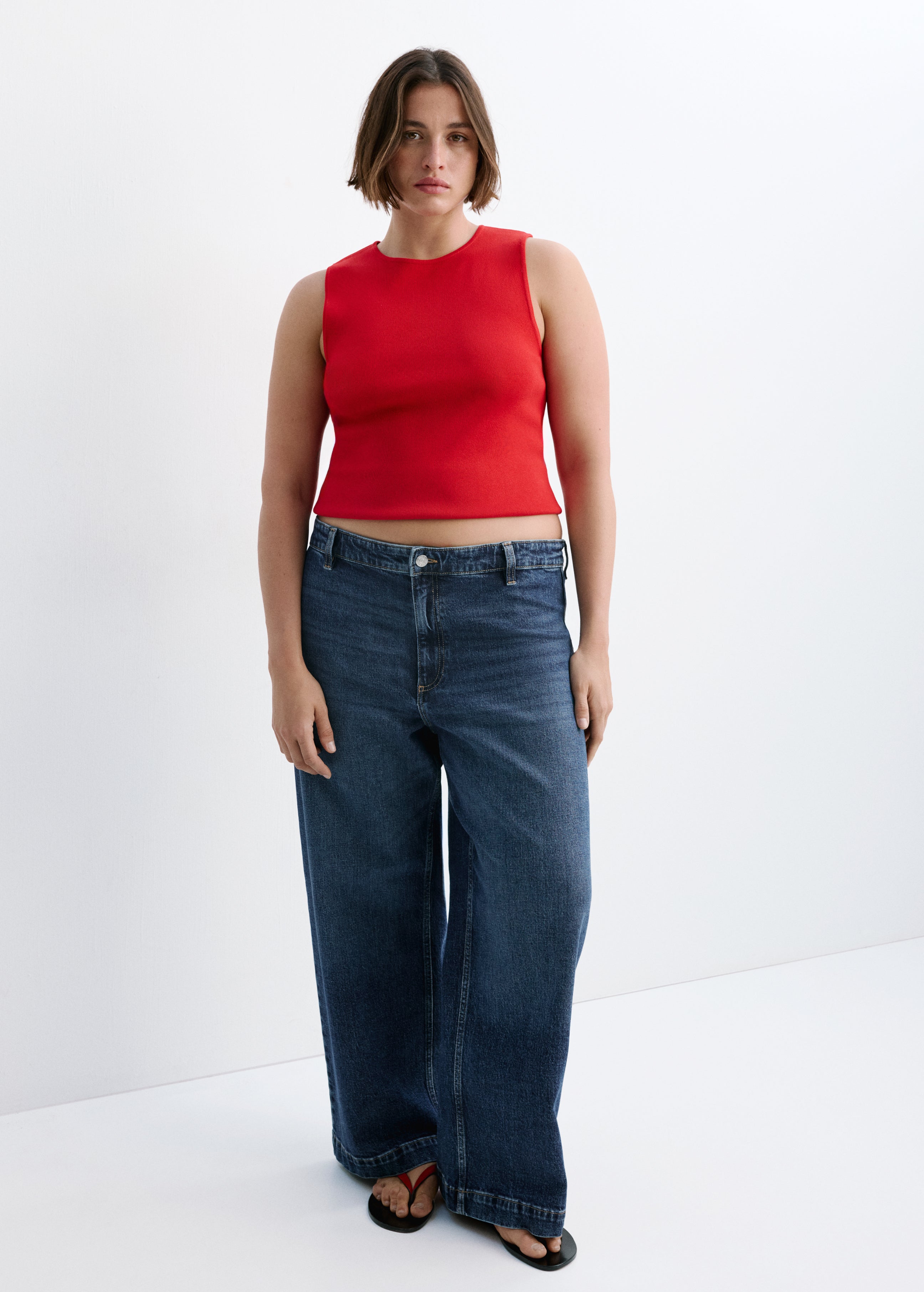 Catherin High Rise Wide-Leg Culotte Jeans - Denim Blue