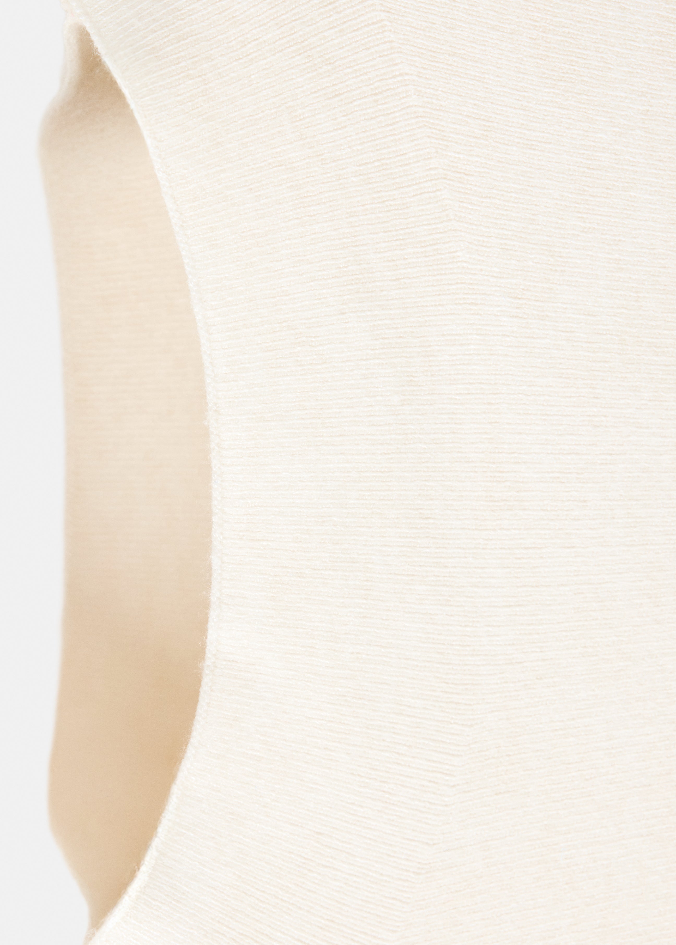 Knitted Sweater With Perkins Neck - Cream