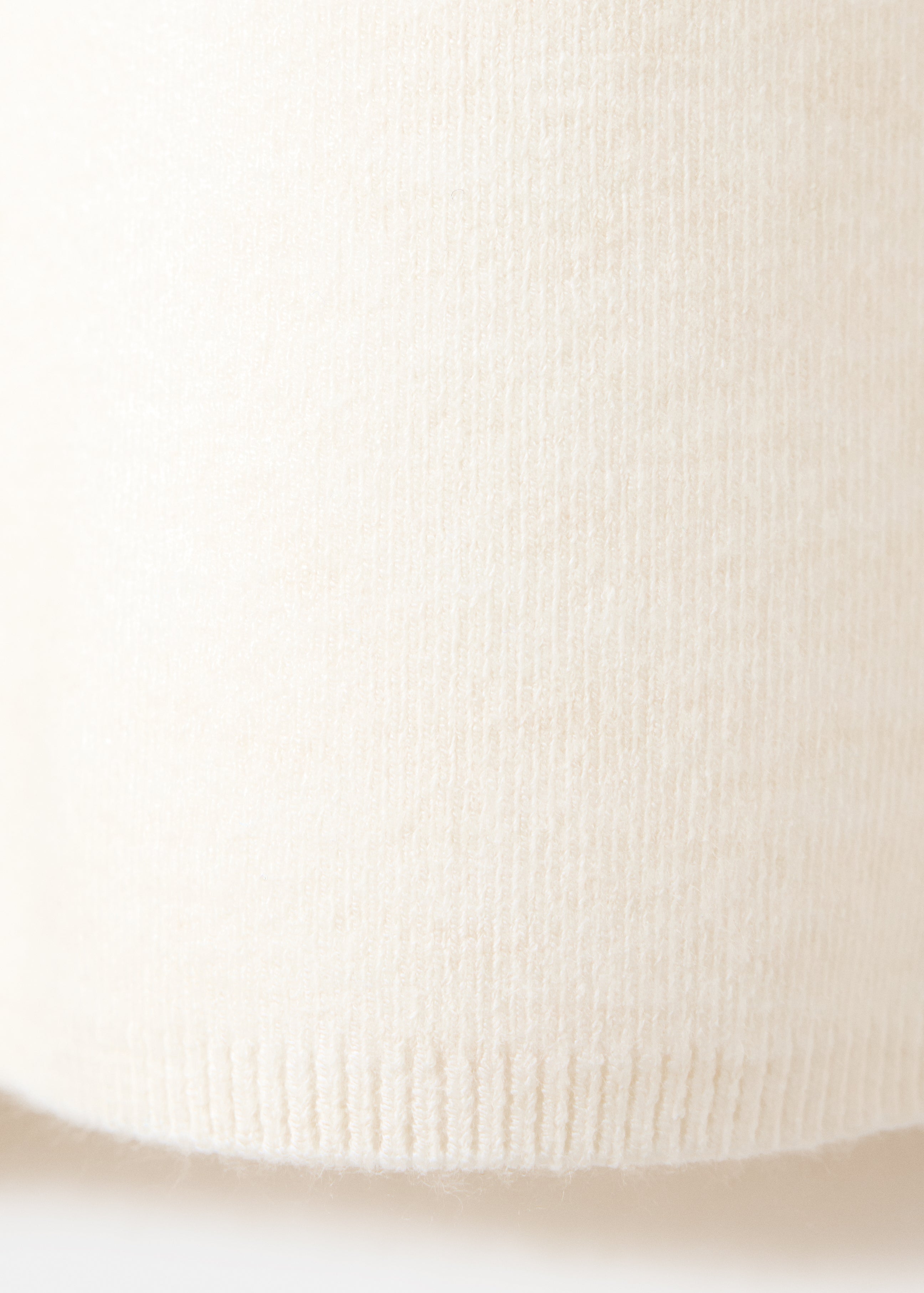 Knitted Sweater With Perkins Neck - Cream