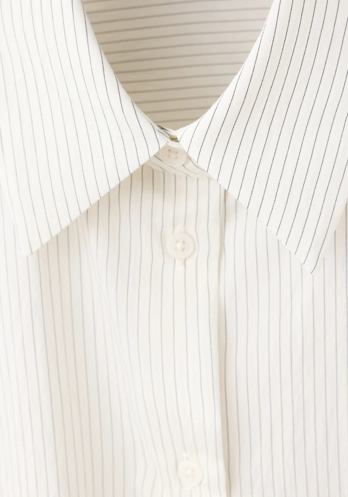 Striped Shirt With Floral Embroidery - Cream