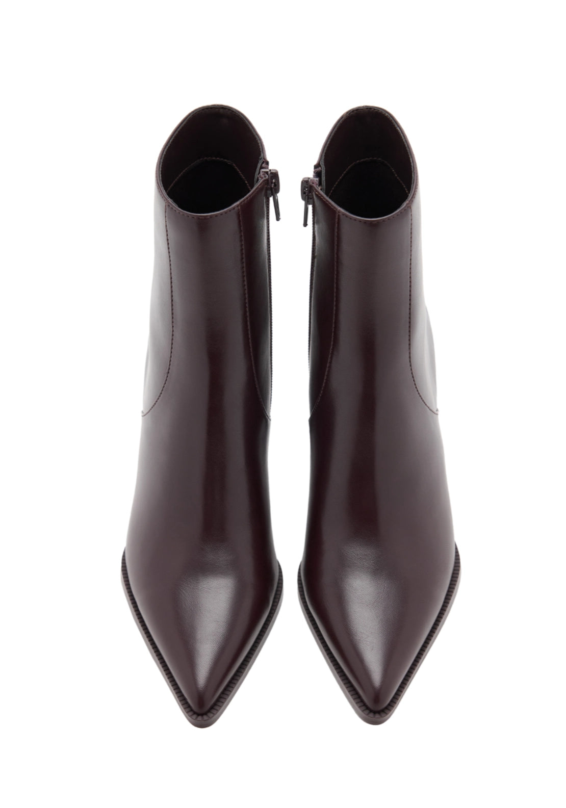 Pointed Heel Ankle Boot - Brown