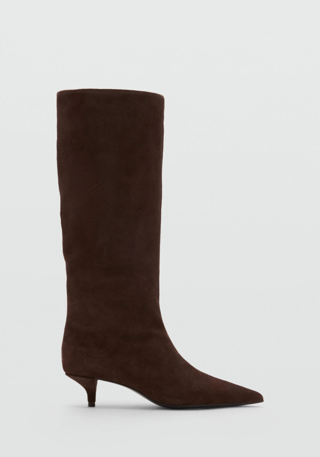 Suede Knee High Boots - Brown