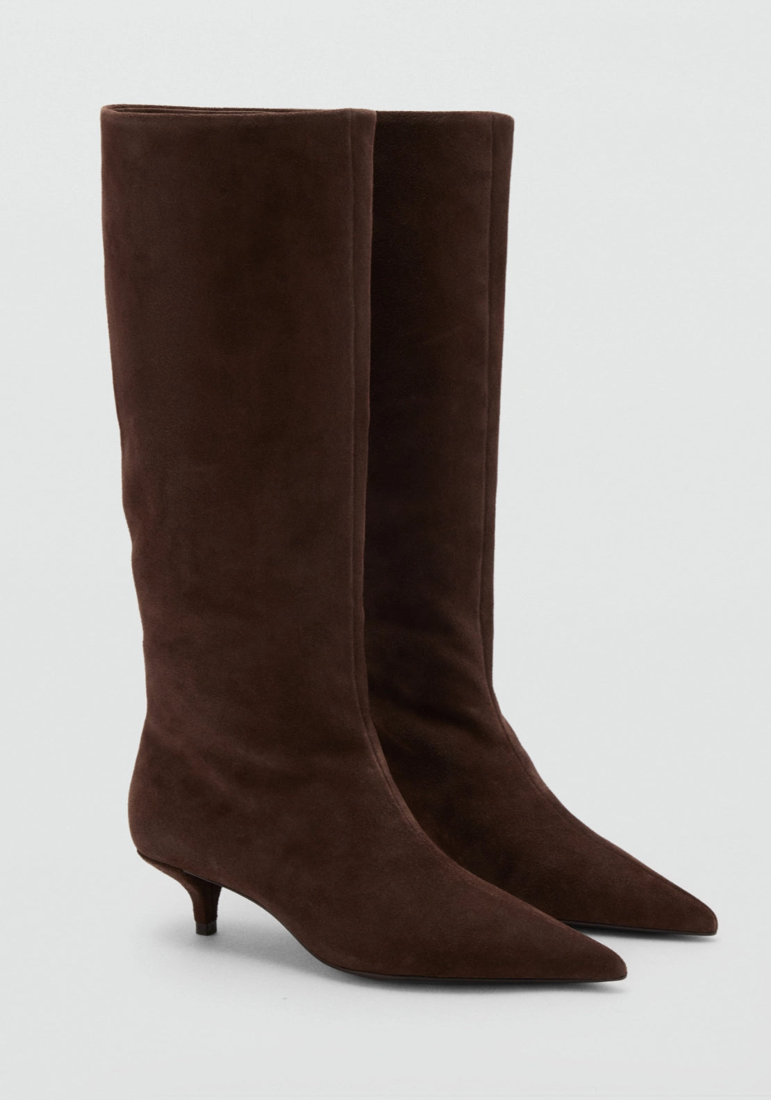 Suede Knee High Boots - Brown