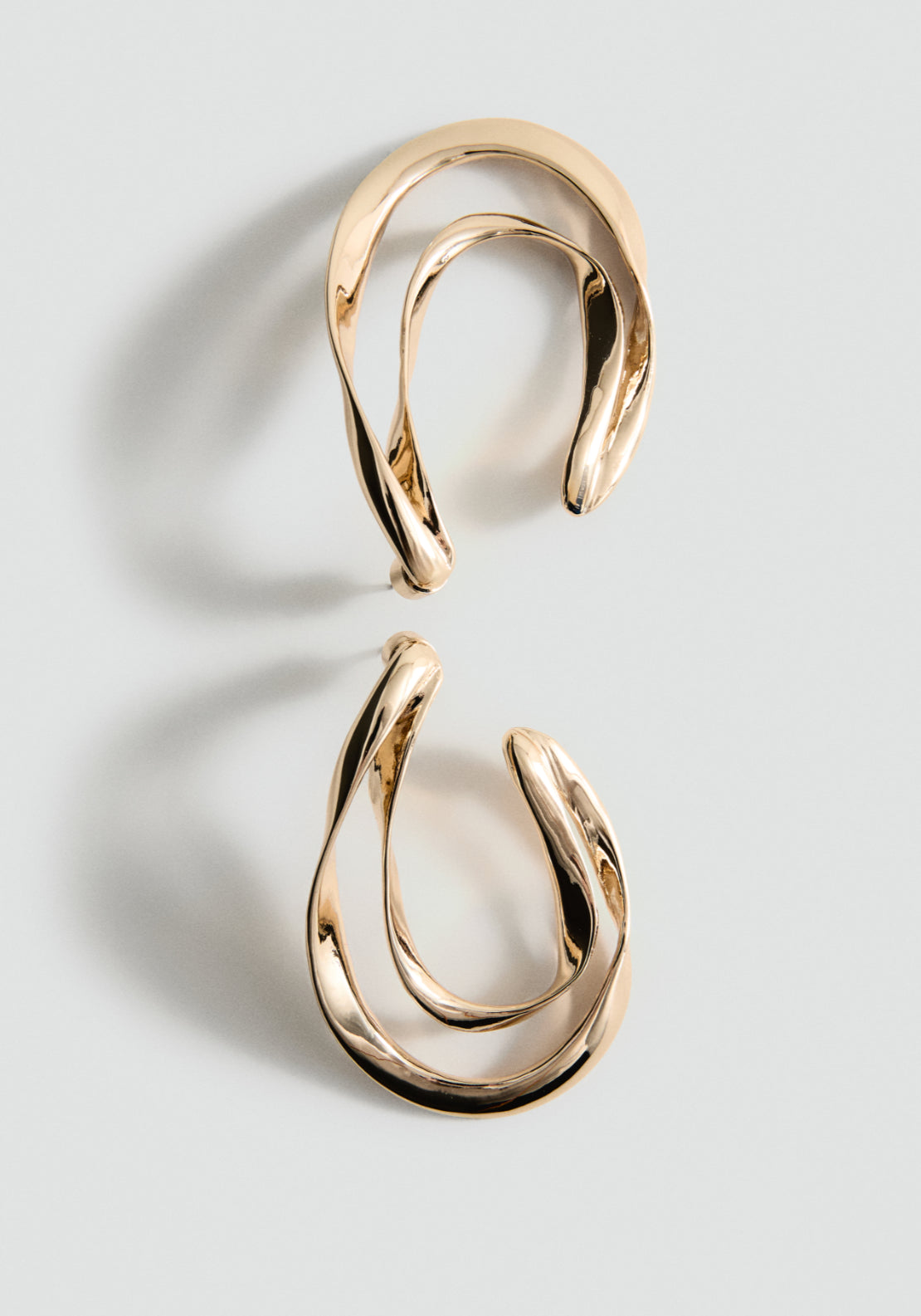 Irregular Oval Earrings - Gold