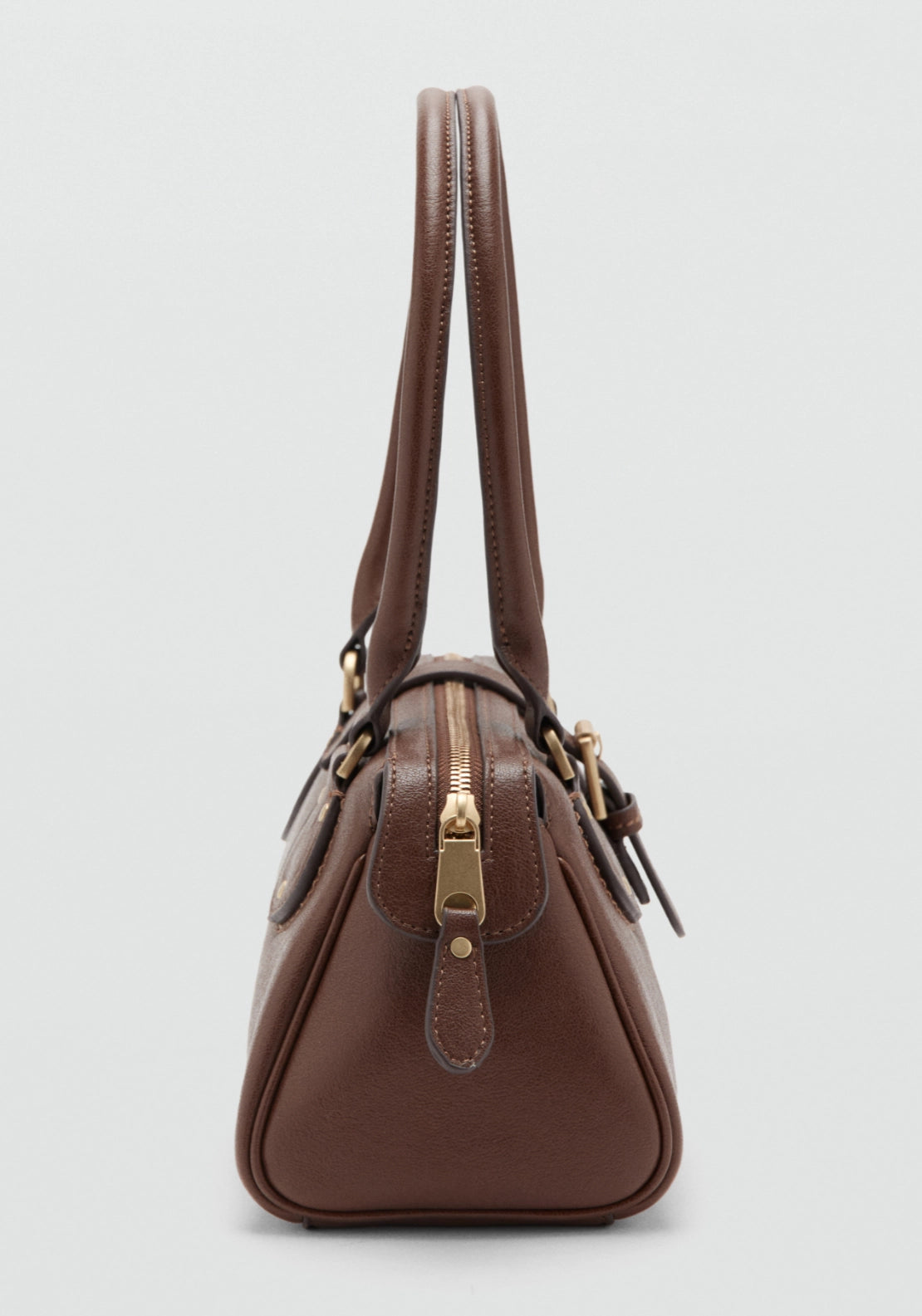 Buckle Bowling Bag - Brown