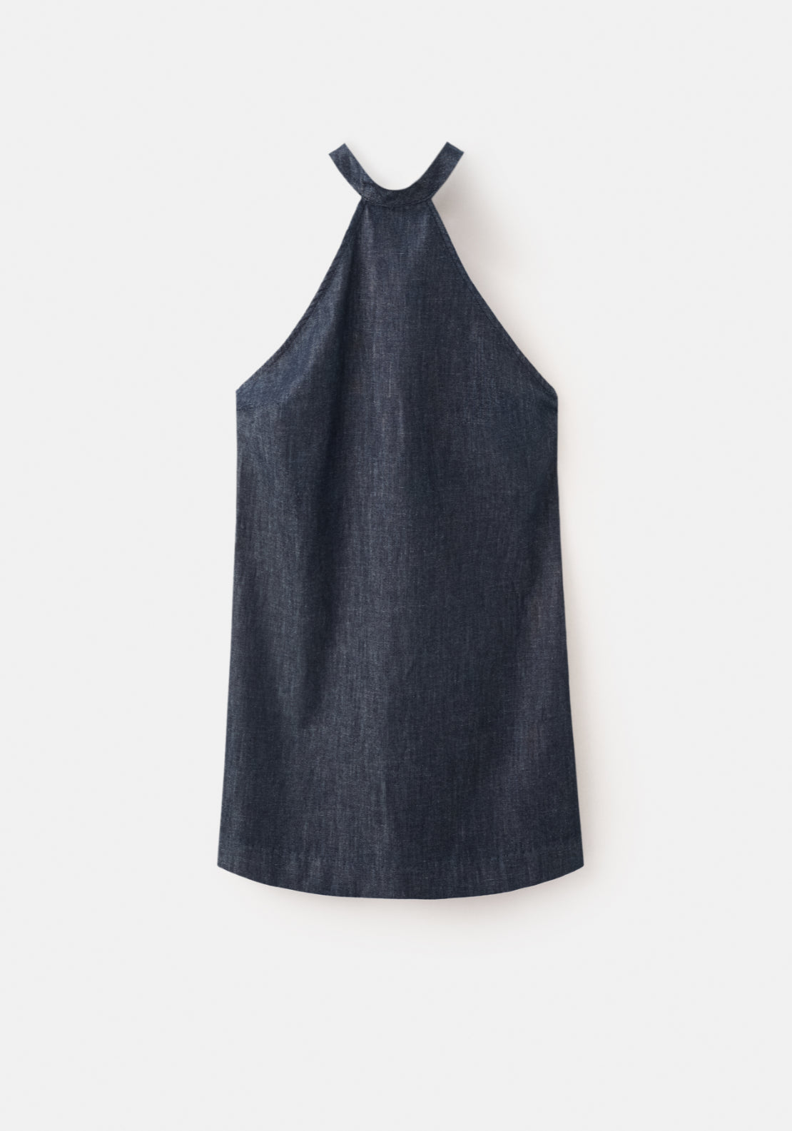 Halter Denim Dress - Denim Blue