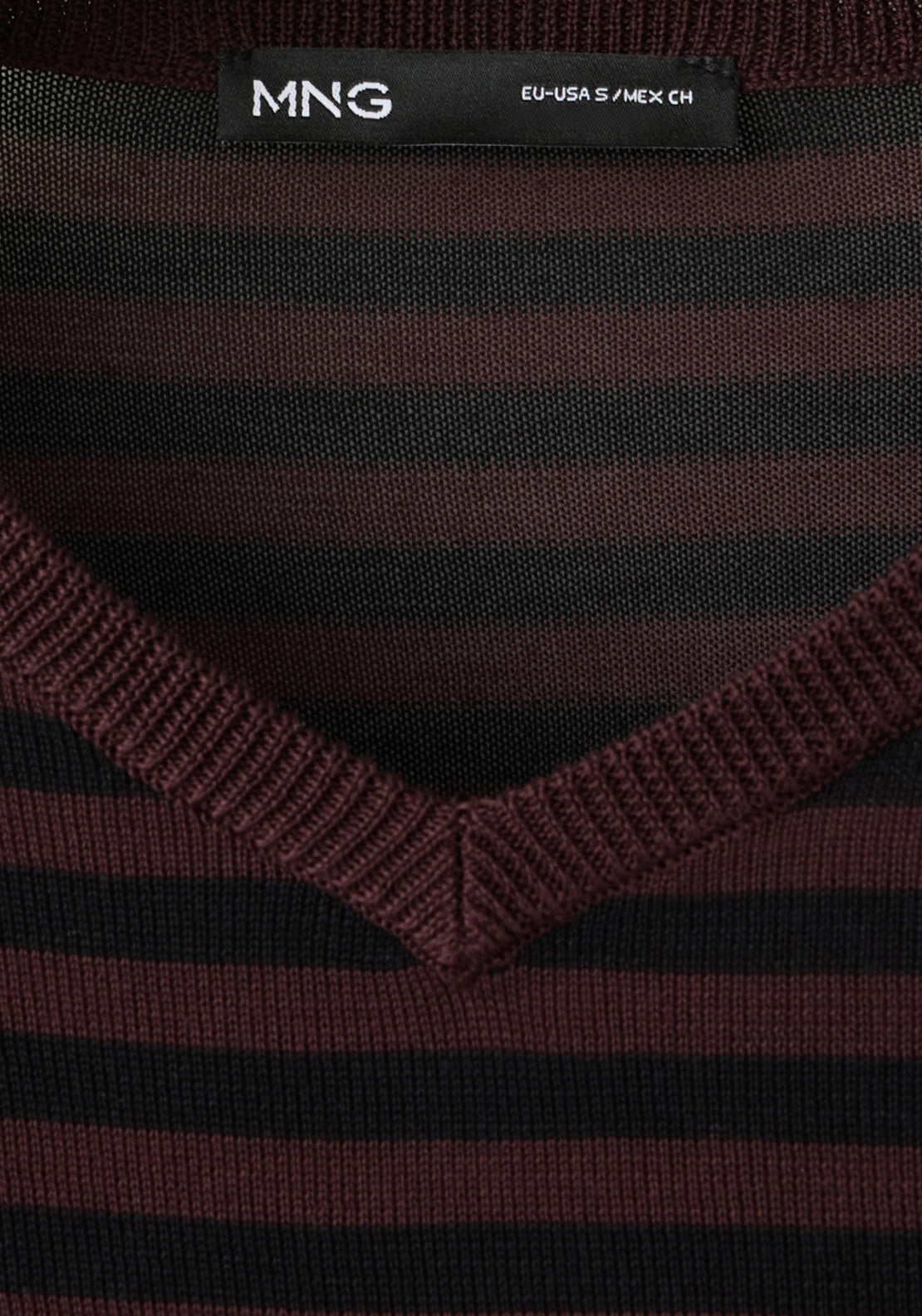 Striped Lyocell Top - Burgundy