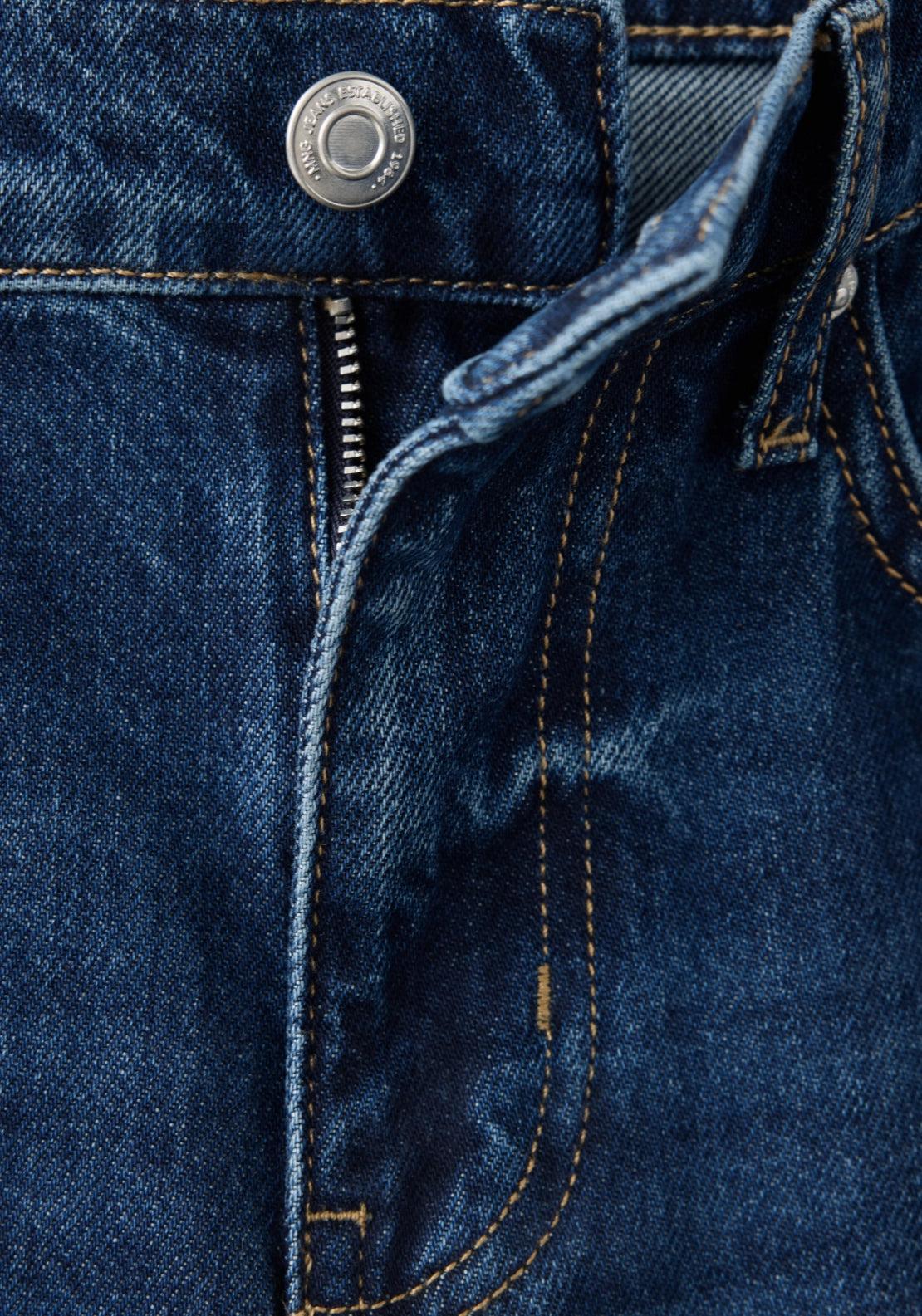 Mid Rise Crop Straight Jeans - Denim Blue
