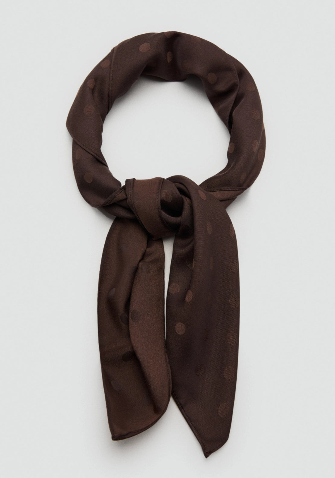 Polka Dot Jacquard Scarf - Brown