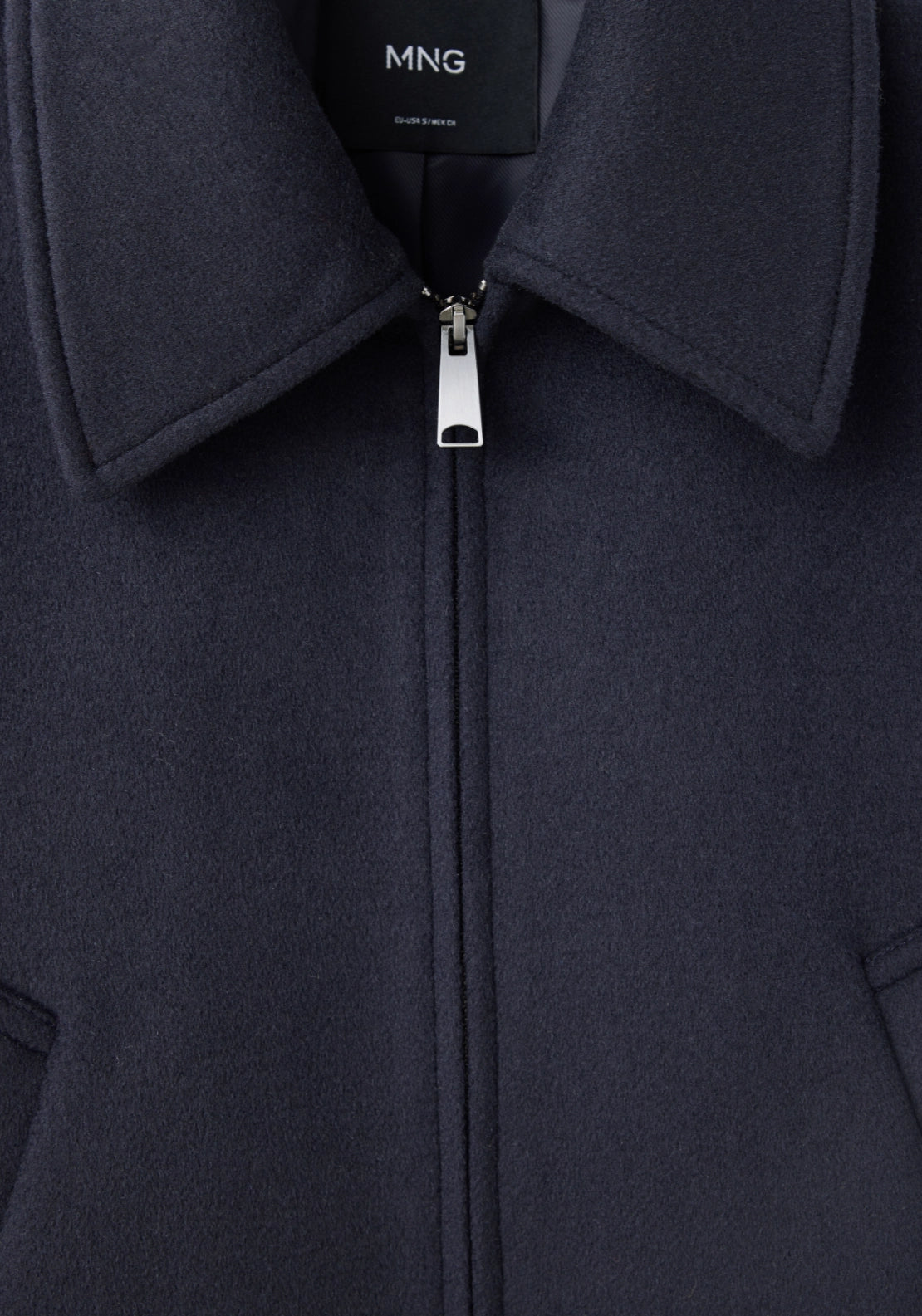 Wool Jacket With Shirt Collar - Blue