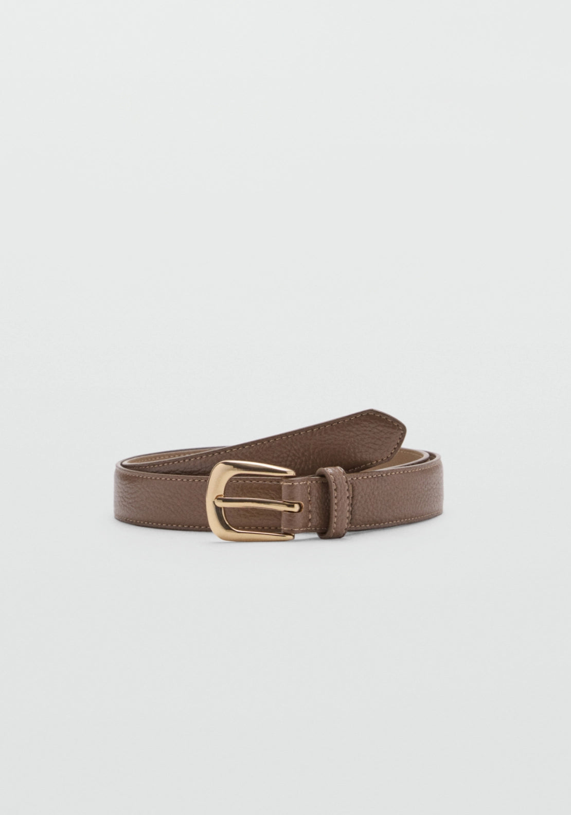 Narrow Belt With Embossed Effect - Brown