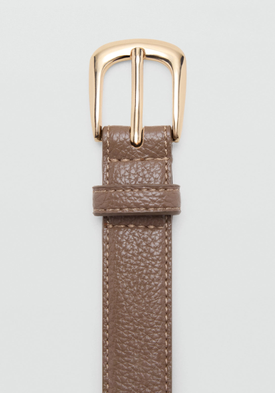 Narrow Belt With Embossed Effect - Brown