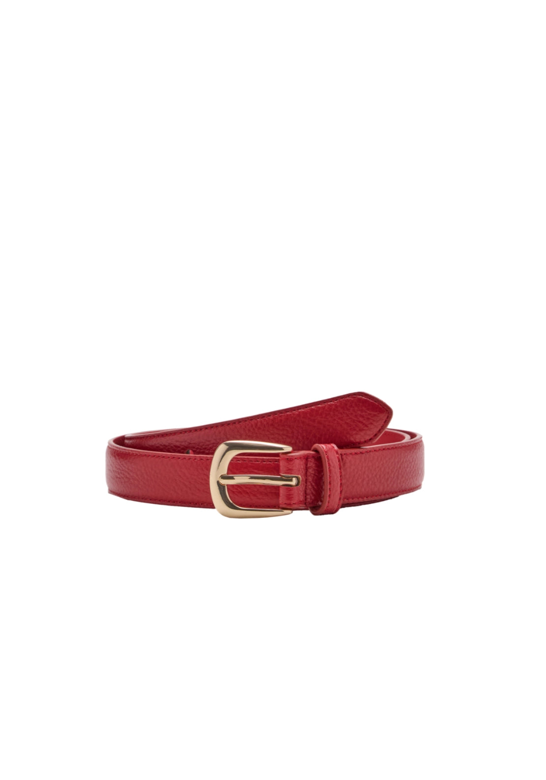 Narrow Belt With Embossed Effect - Brown