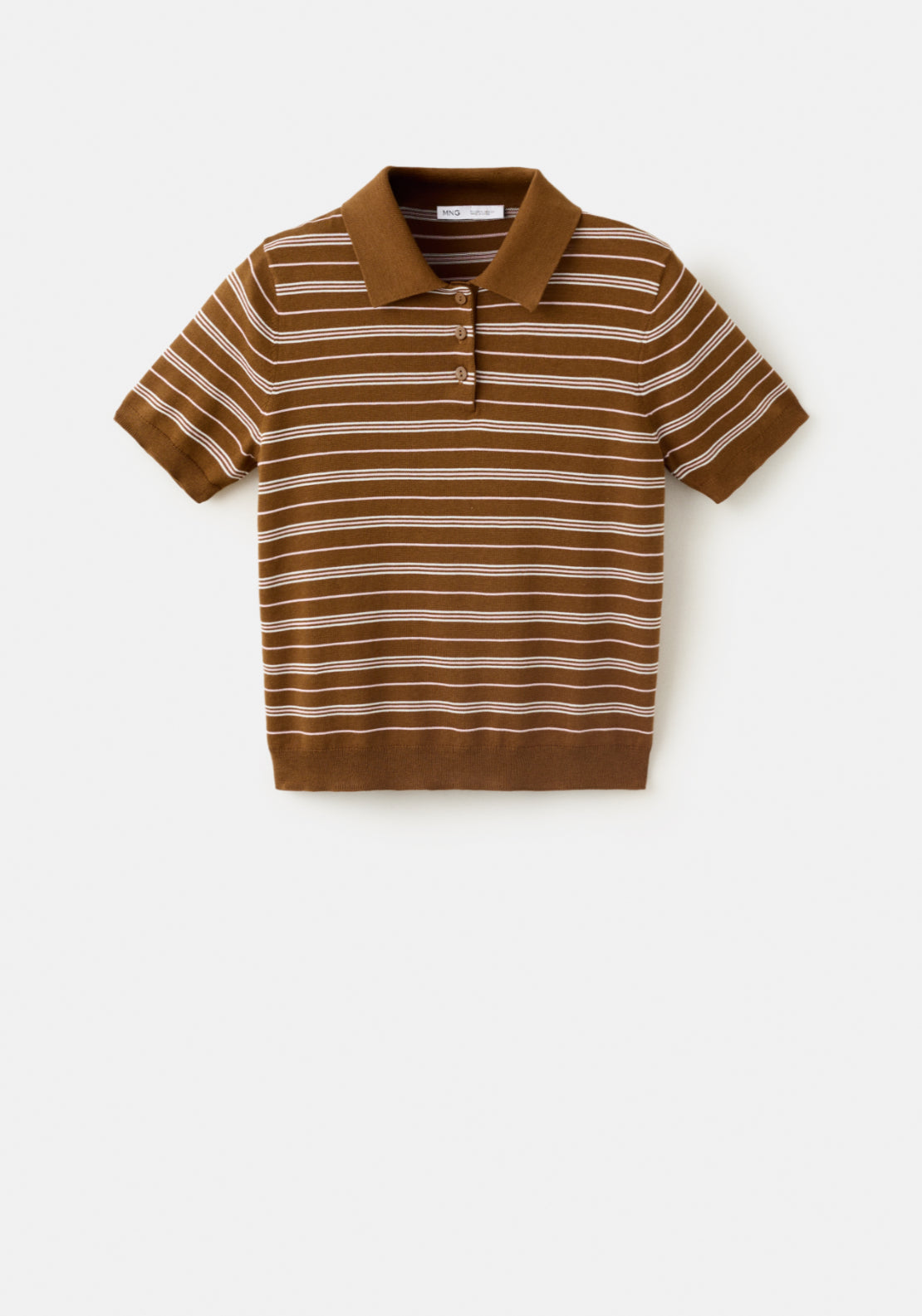 Knitted Polo Neck Sweater - Brown