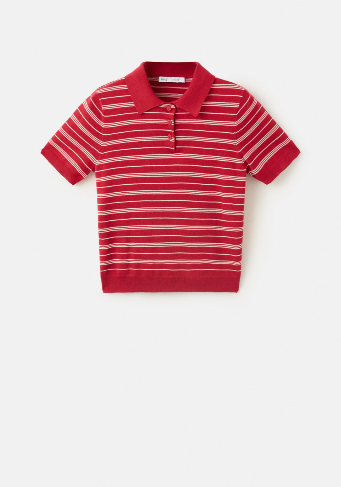 Knitted Polo Neck Sweater - Red