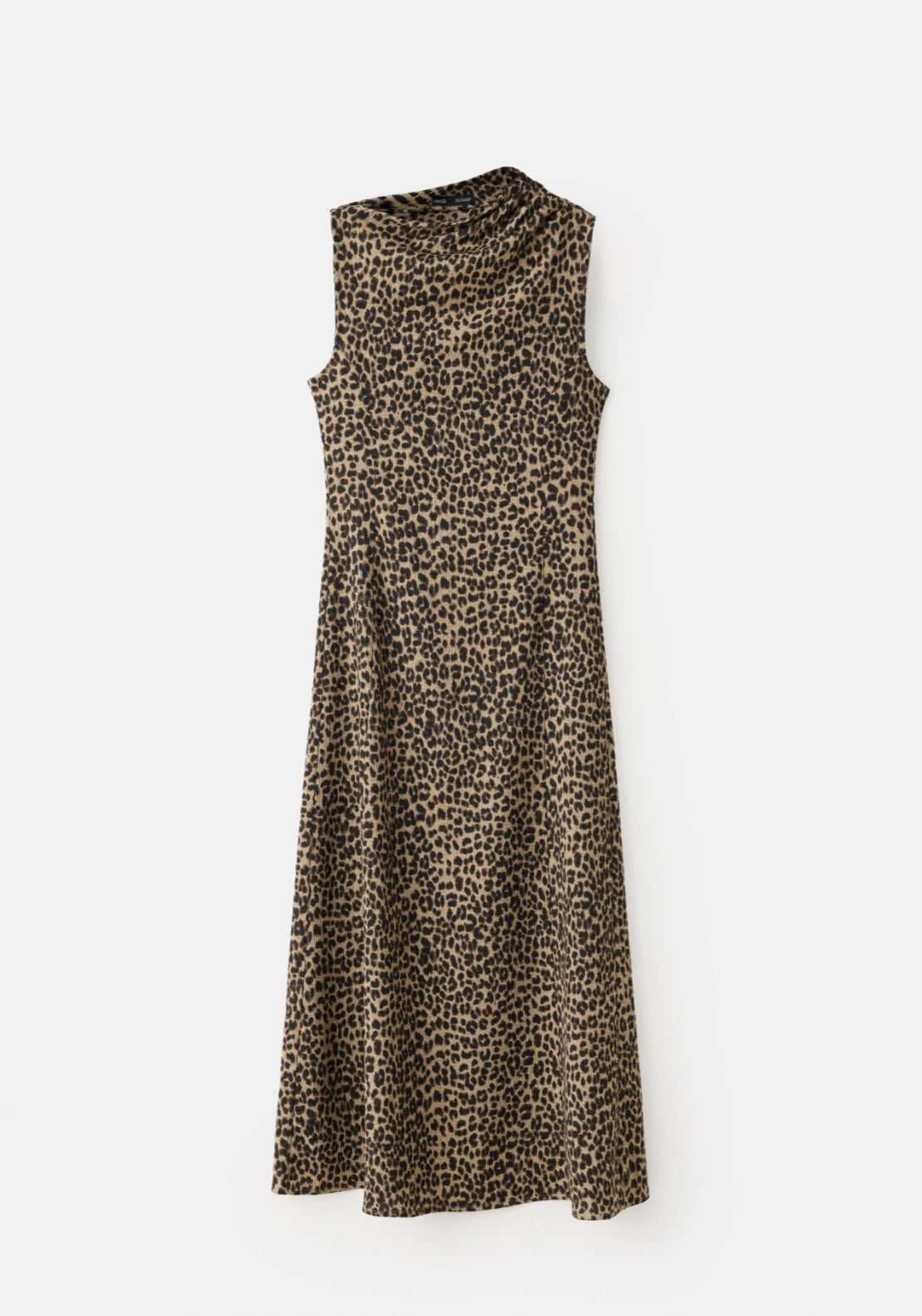 Textured Dress With Gathered Details - Brown