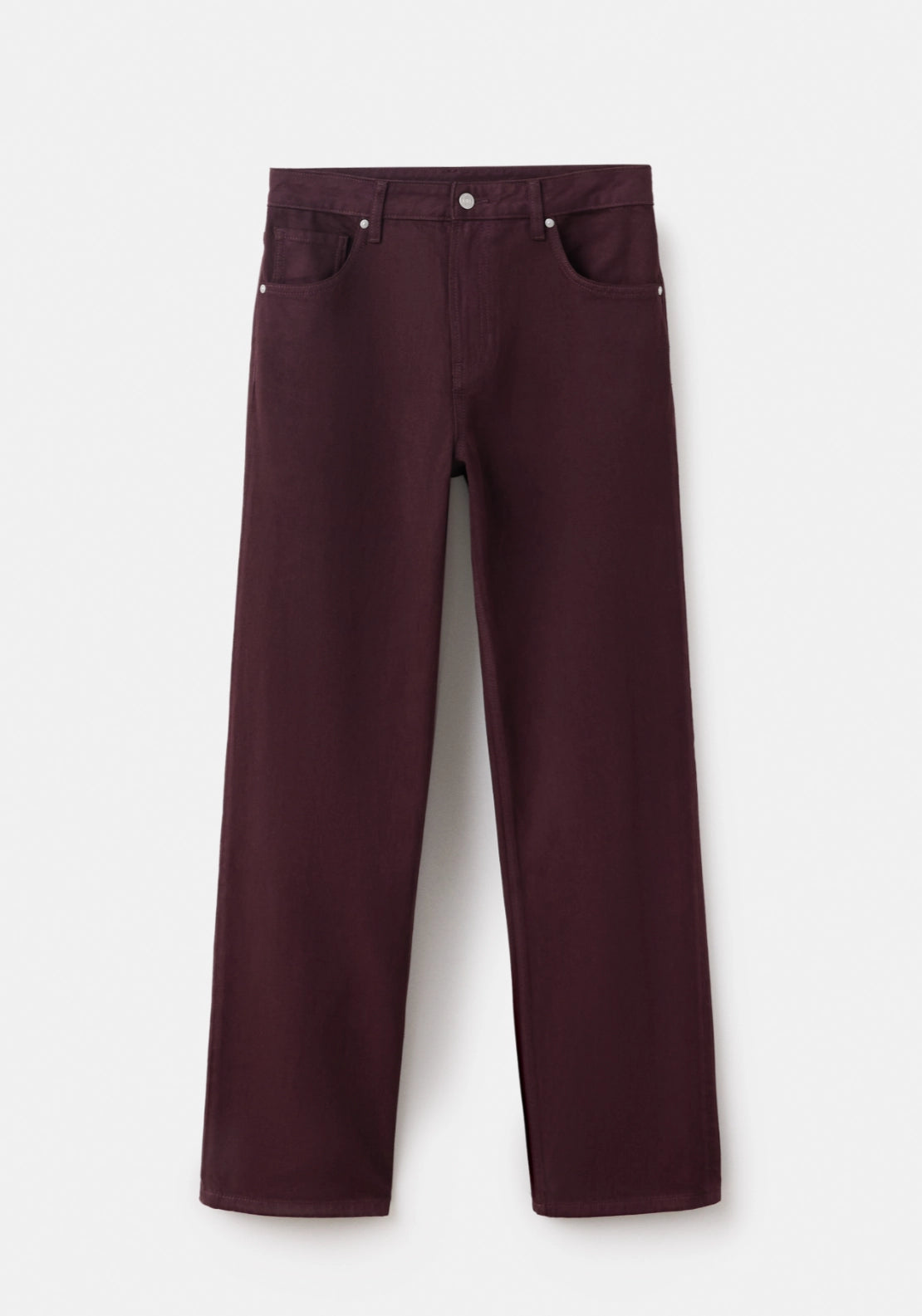 Miami Medium Rise Straight Fit Jeans - Burgundy