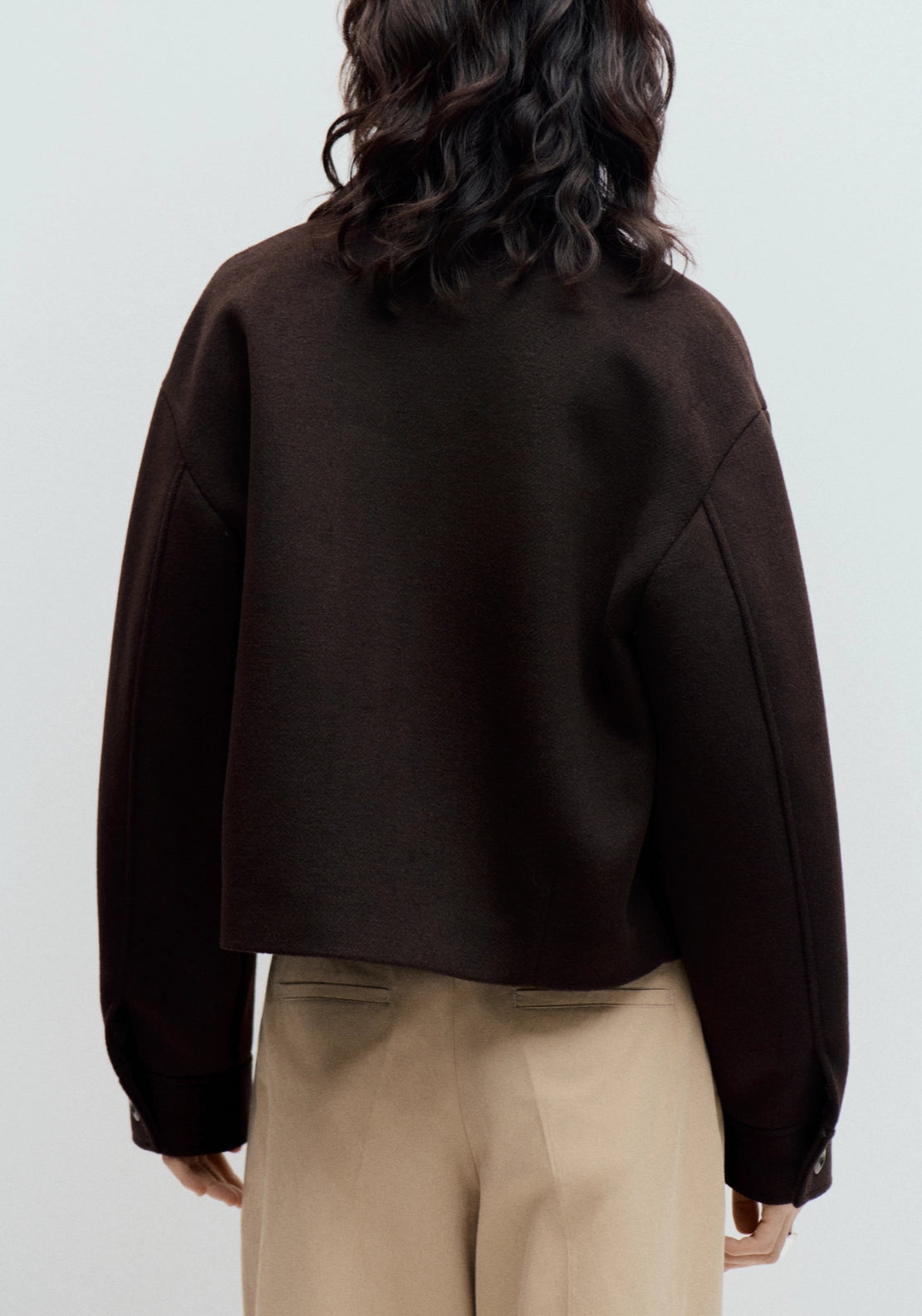 Wool Bomber Jacket - Brown
