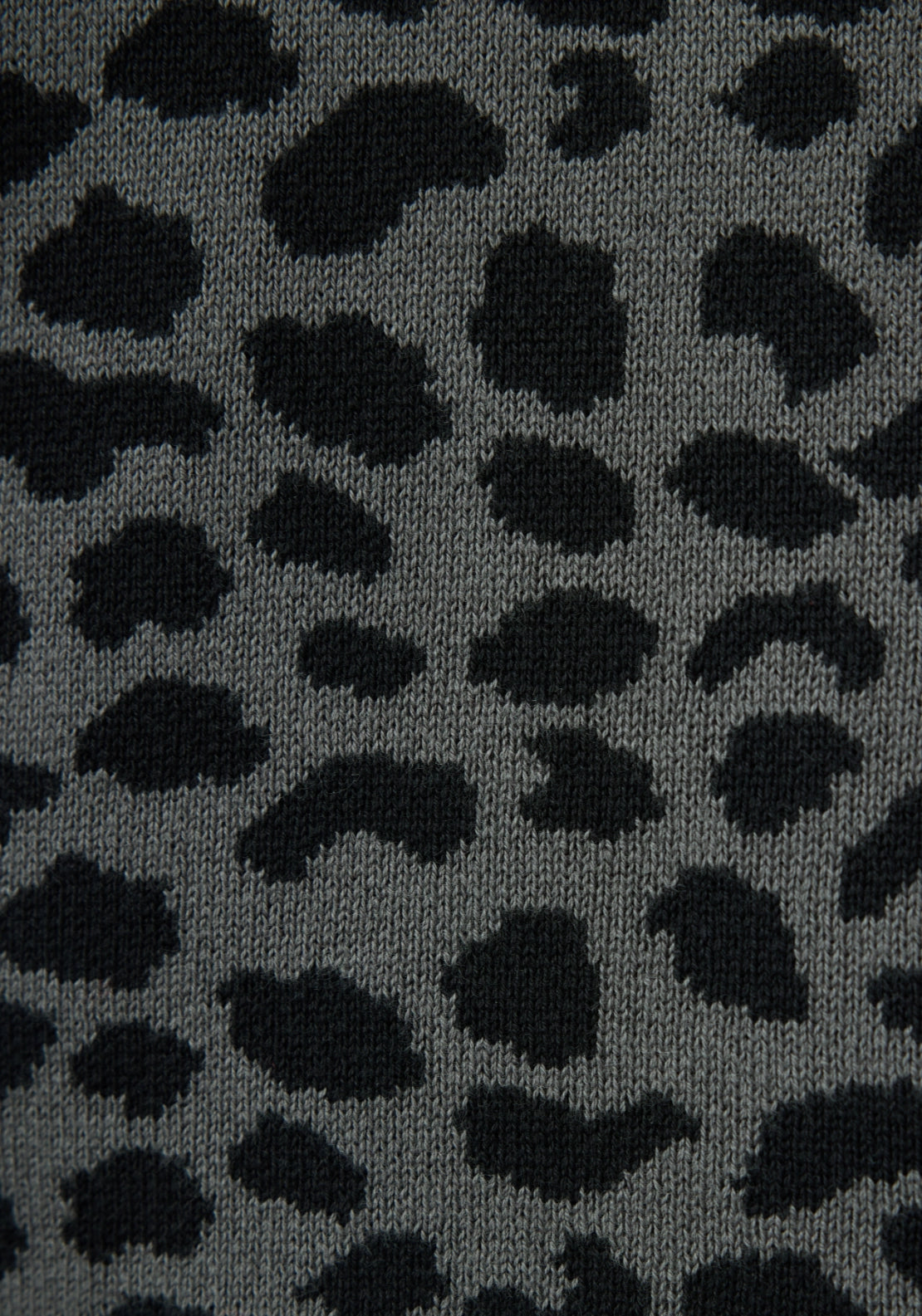 100% Cotton Button Front Animal Print Cardigan - Grey