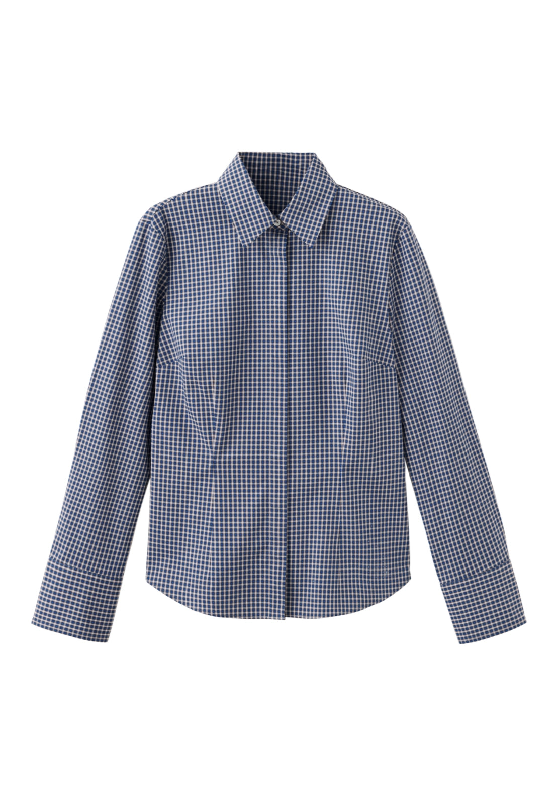 Fitted Cotton Shirt - Blue