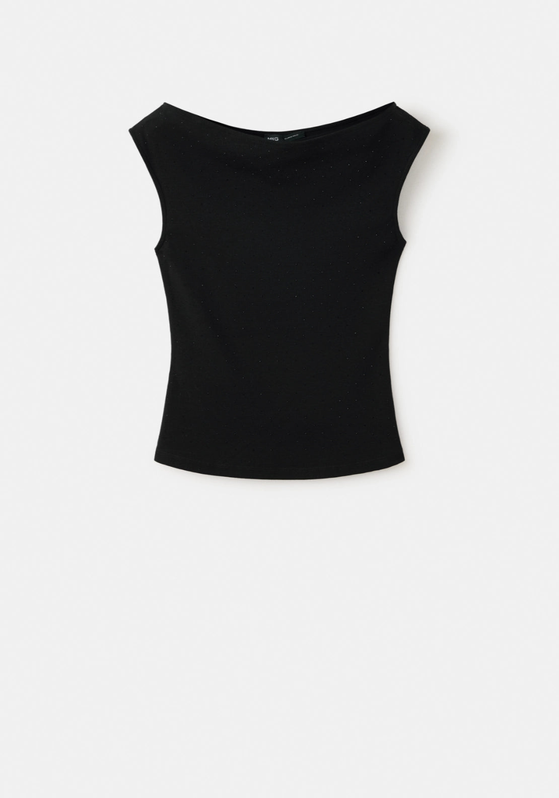 Top With Little Rhinestone - Black