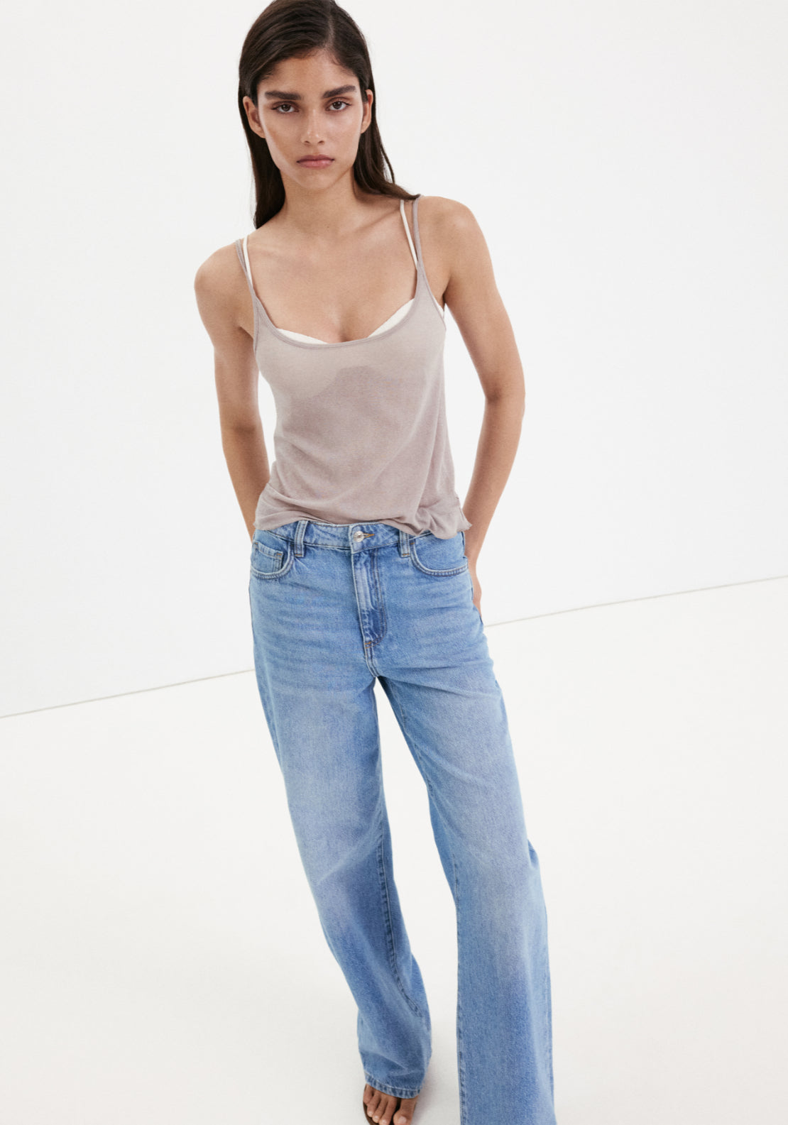 Danila High Waisted Wide Leg Jeans - Denim Blue
