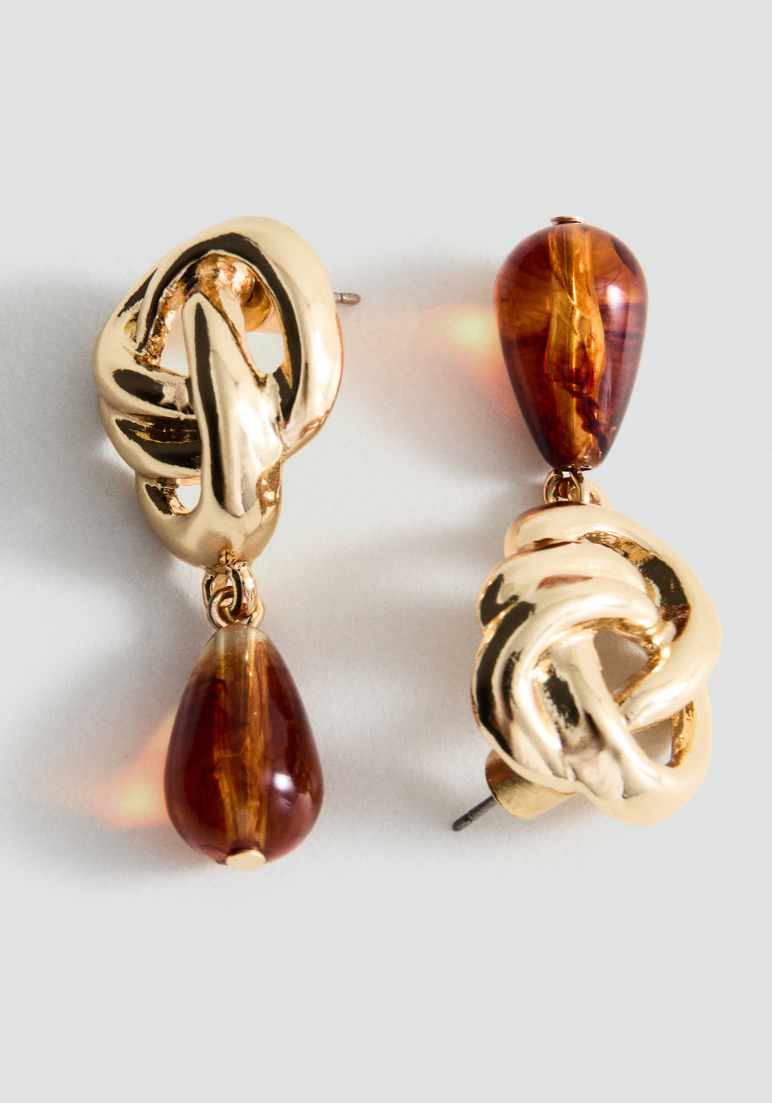 Amber Drop Earrings - Gold