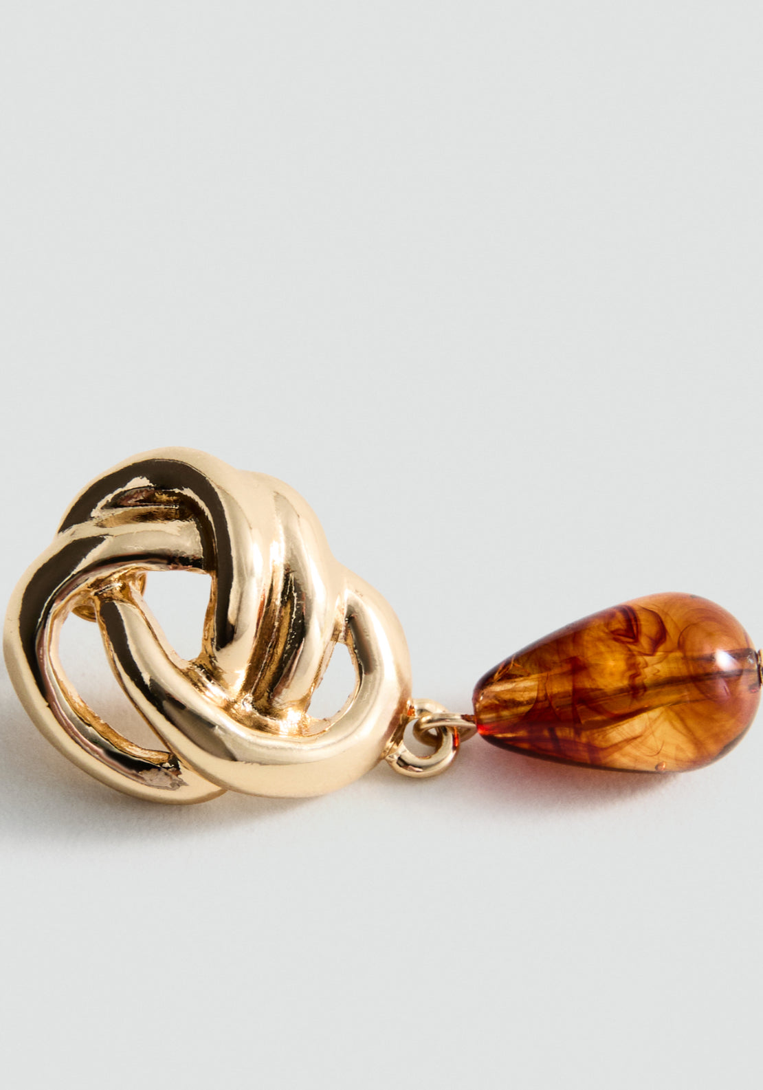 Amber Drop Earrings - Gold